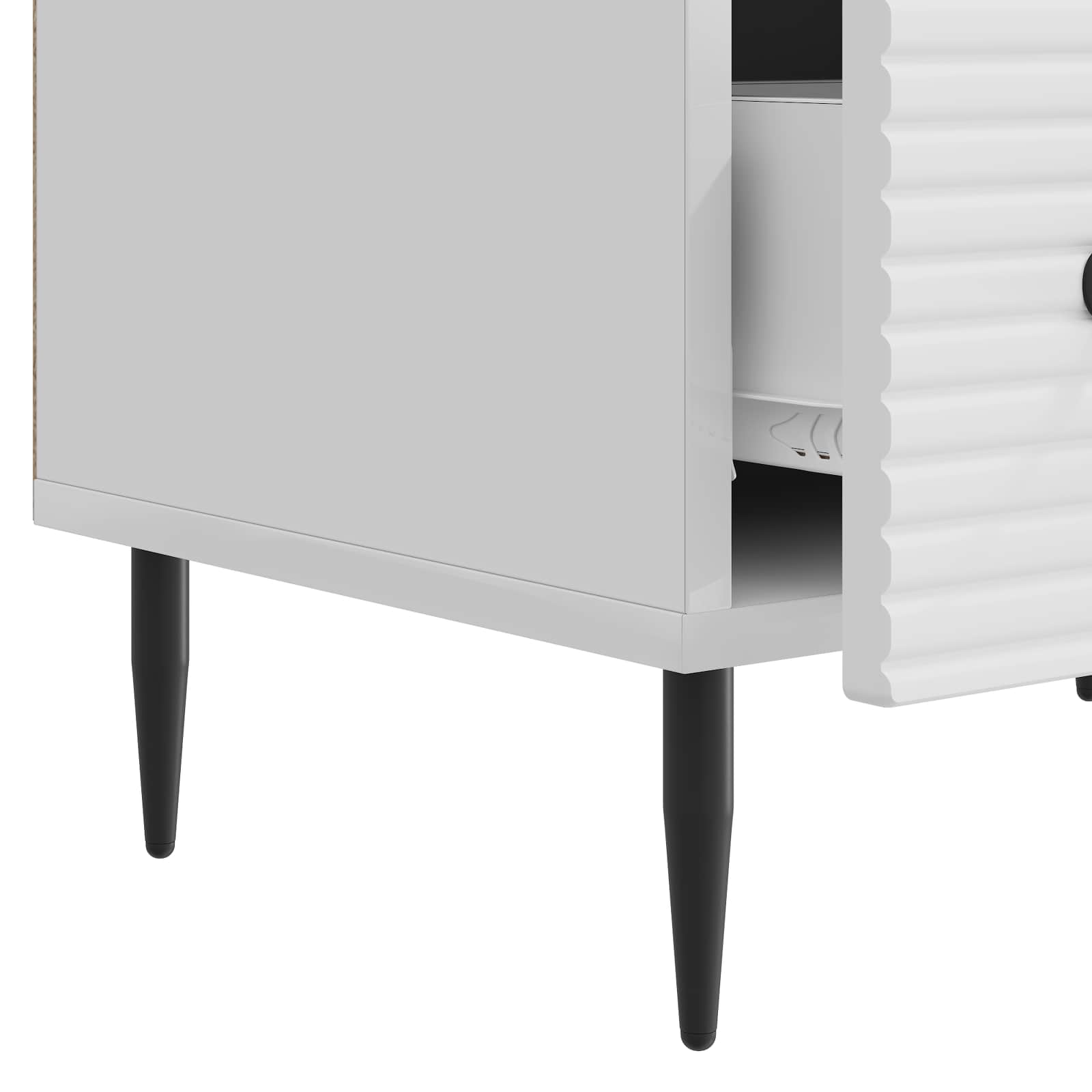 TV ormar s ladicama Bijela visokog sjaja 147 x 34,5 x 30 cm