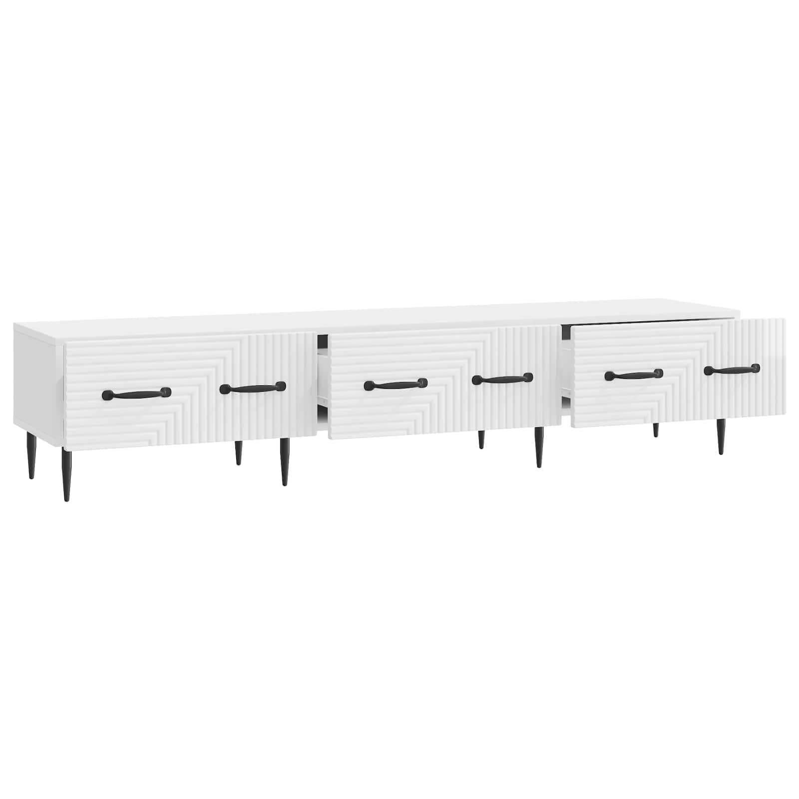TV ormar s ladicama Bijela visokog sjaja 147 x 34,5 x 30 cm