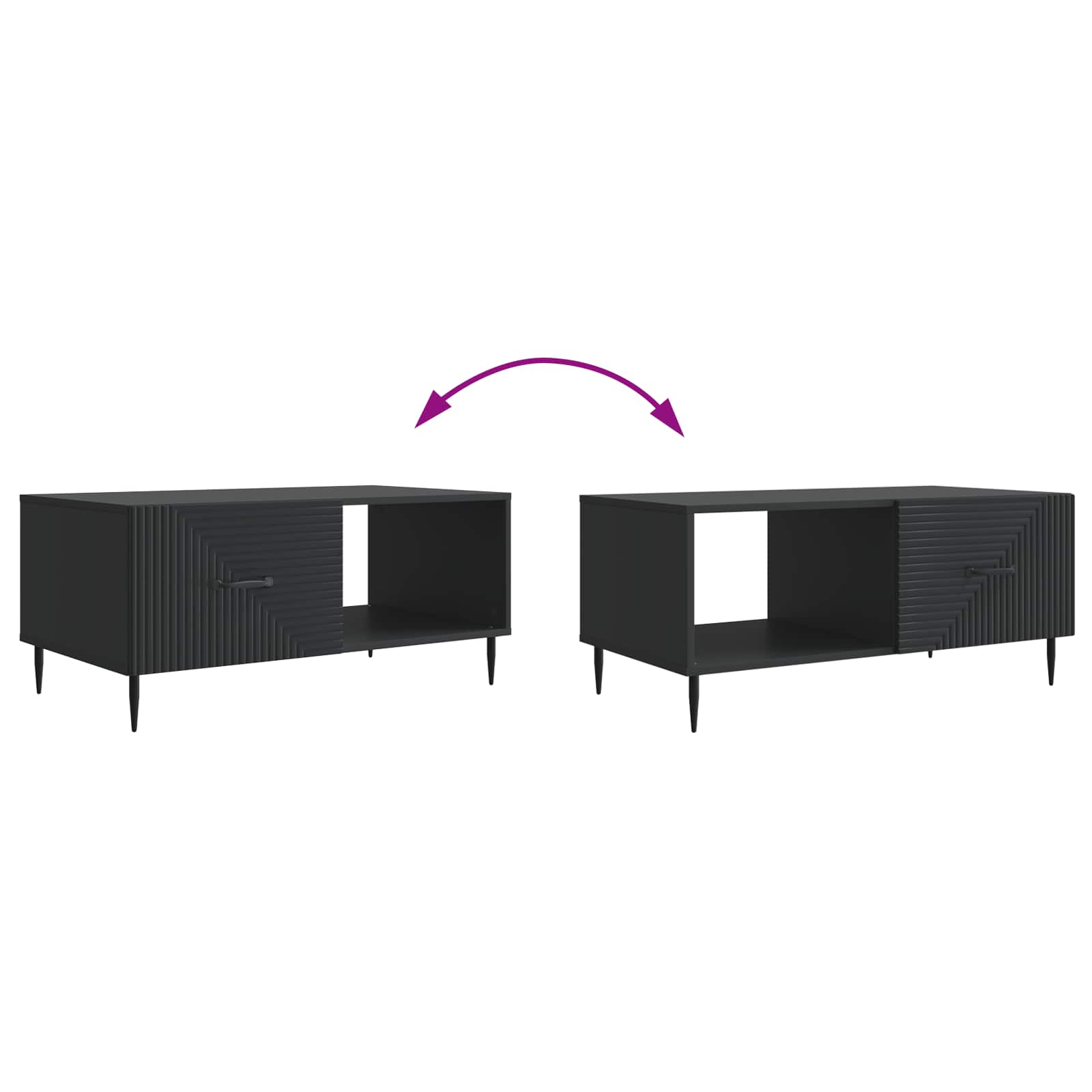 Kava Stol Crna 90 x 50 x 40 cm Konstruirano drvo