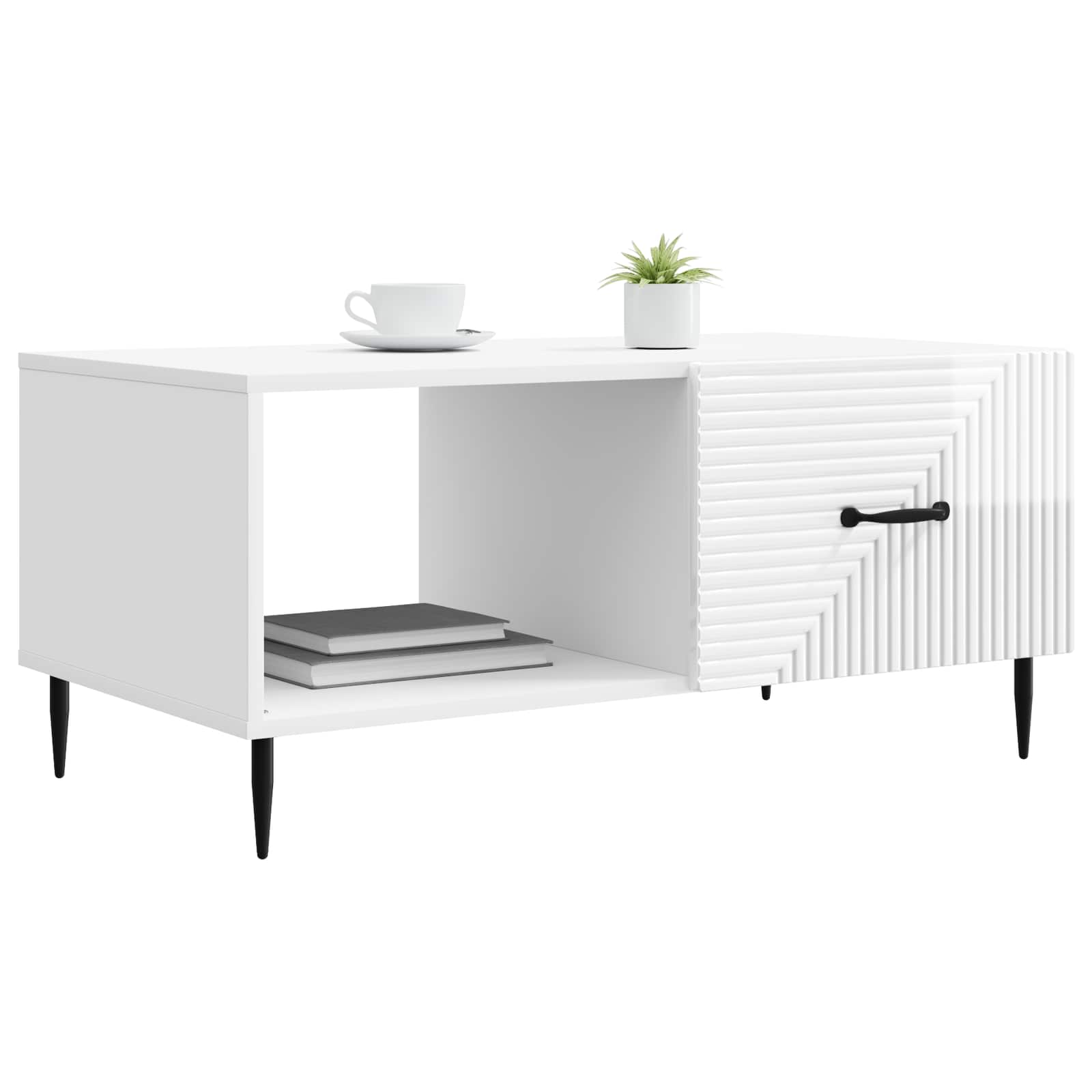 Kava Stol Bijela visokog sjaja 90 x 50 x 40 cm