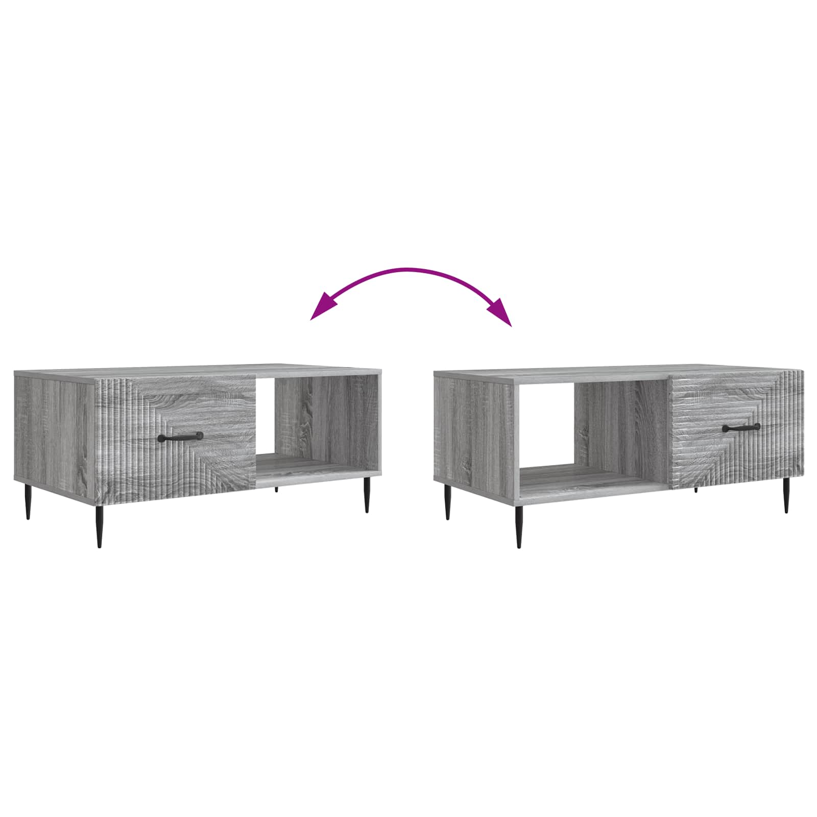 Kava Stol Siva sonoma 90 x 50 x 40 cm Konstruirano drvo