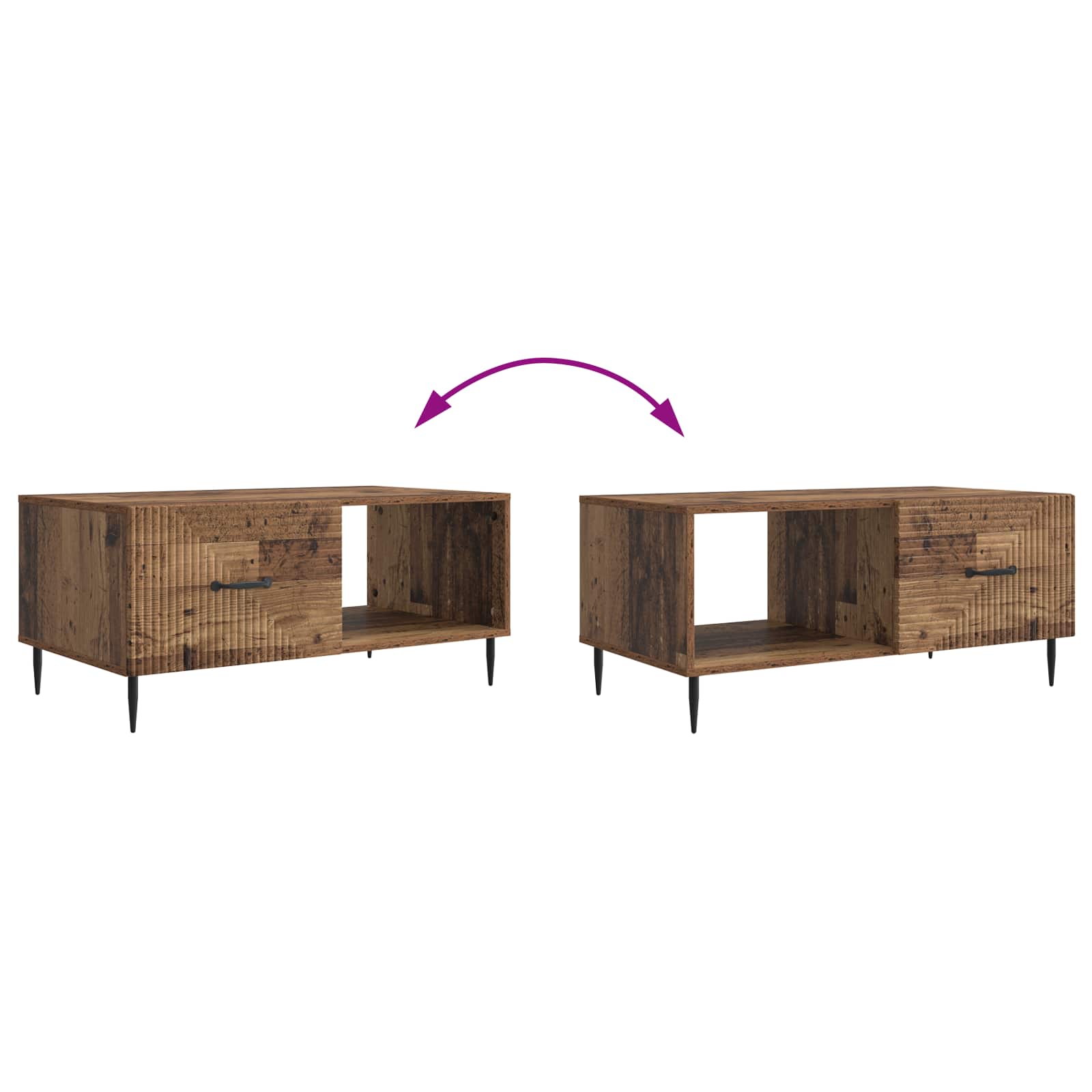 Kava Stol Staro drvo 90 x 50 x 40 cm Konstruirano drvo