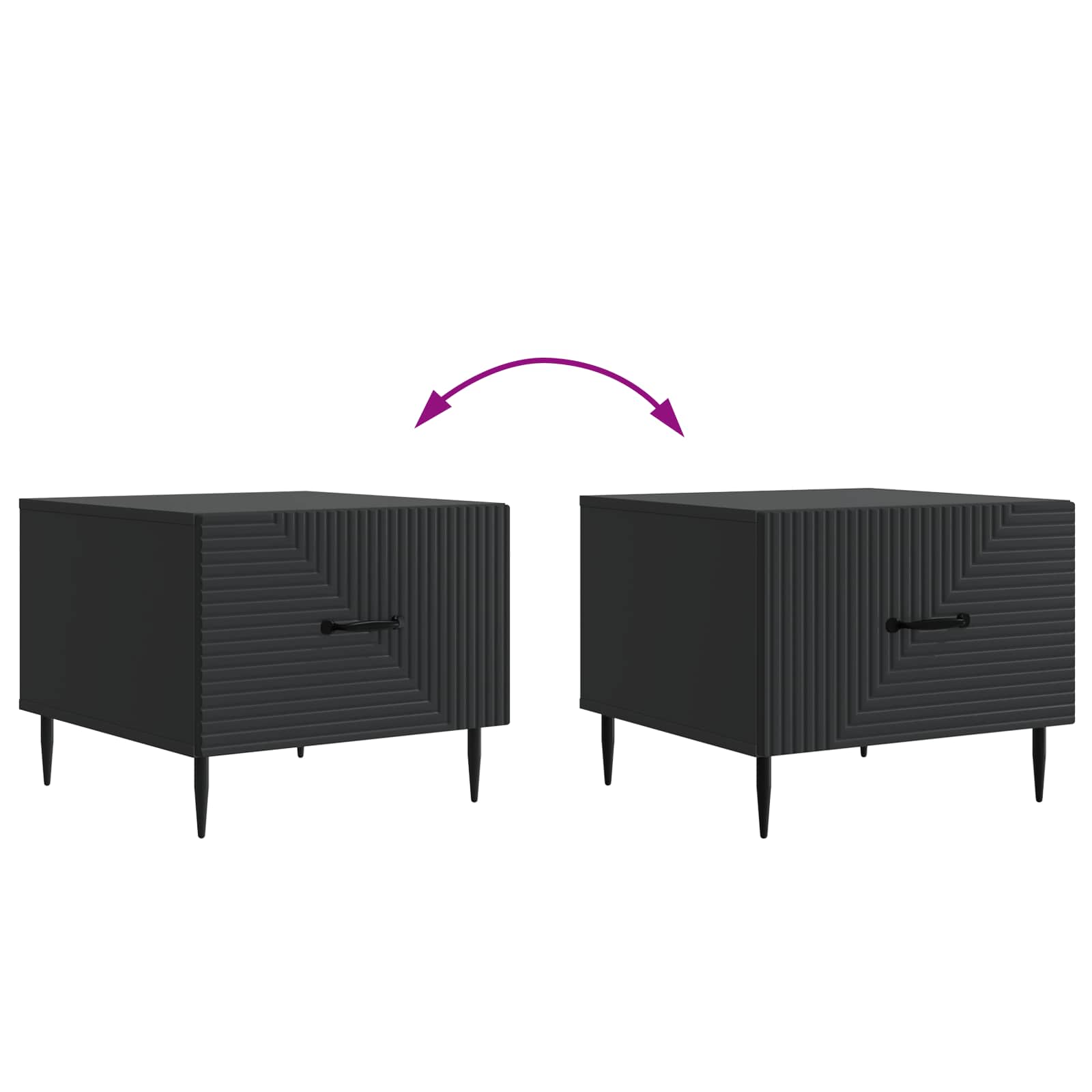 Kava Stol s ladicama Crna 49 x 50 x 40 cm Konstruirano drvo