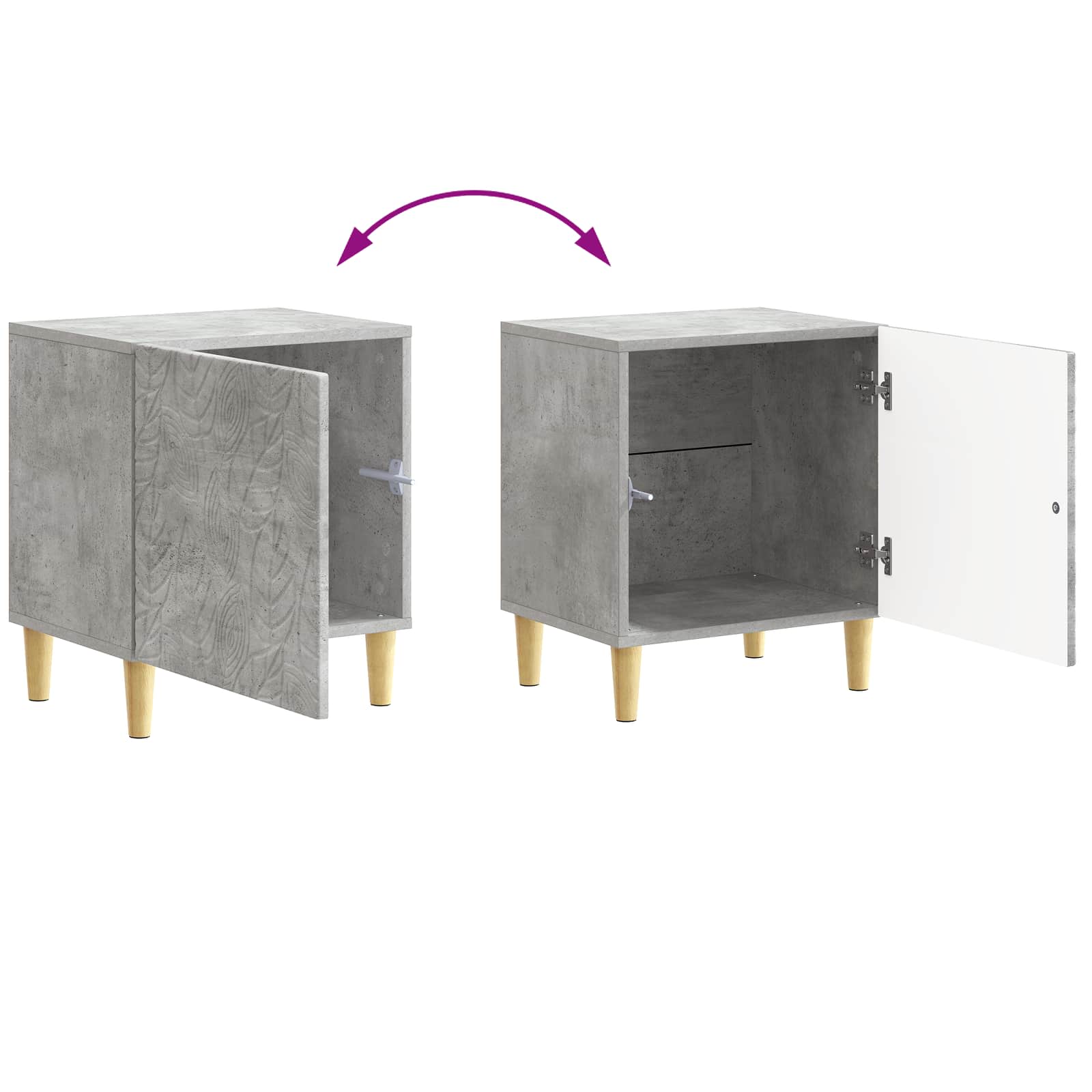 Noćni ormarić 2 pcs Betonska siva 43 x 34,5 x 50 cm