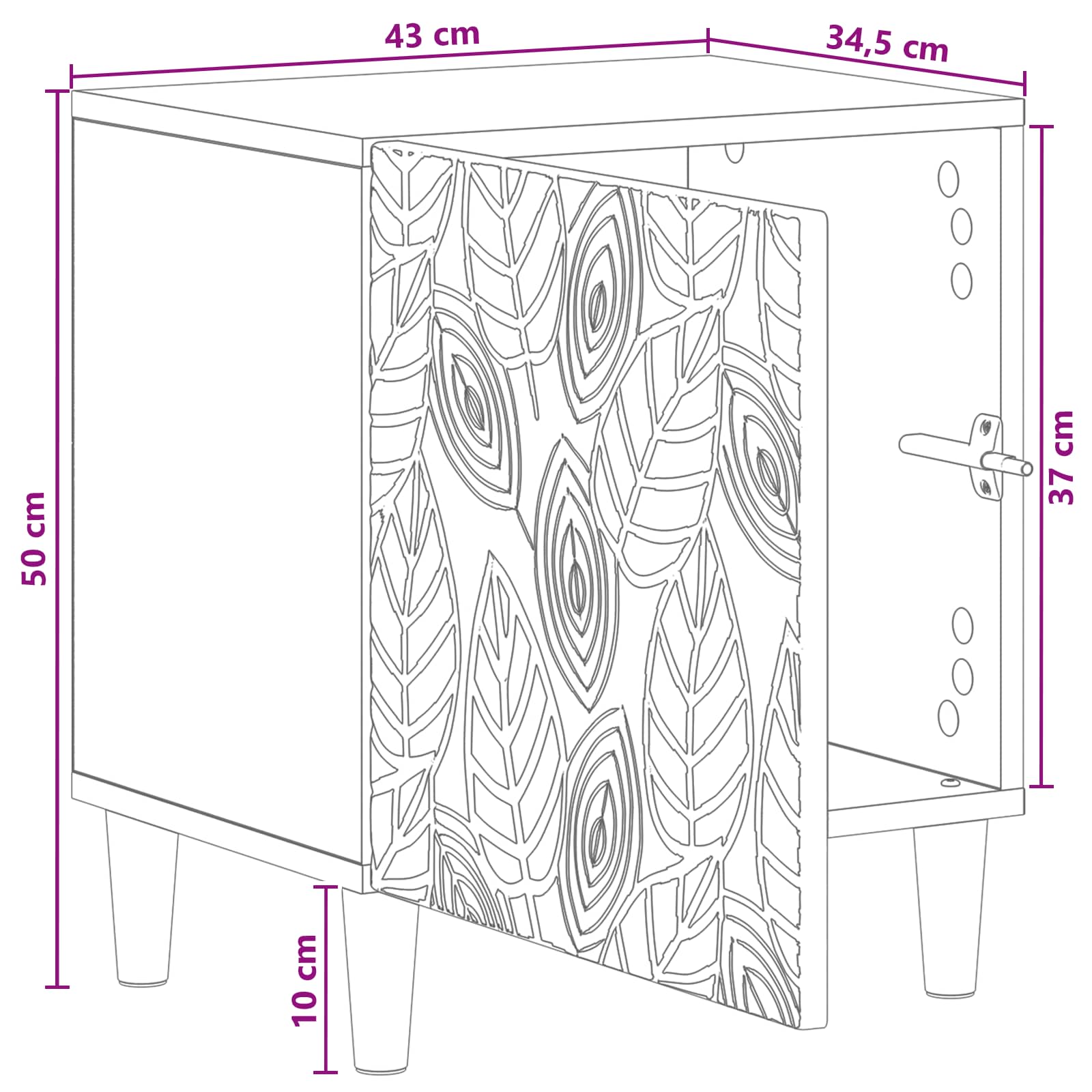 Noćni ormarić 2 pcs Betonska siva 43 x 34,5 x 50 cm