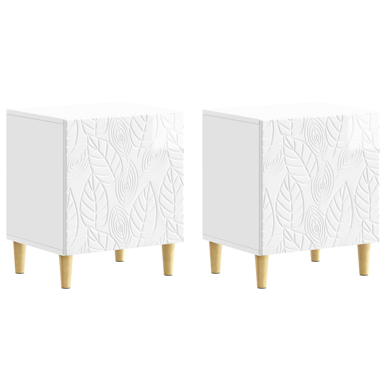 Noćni ormarić 2 pcs Bijela visokog sjaja 43 x 34,5 x 50 cm