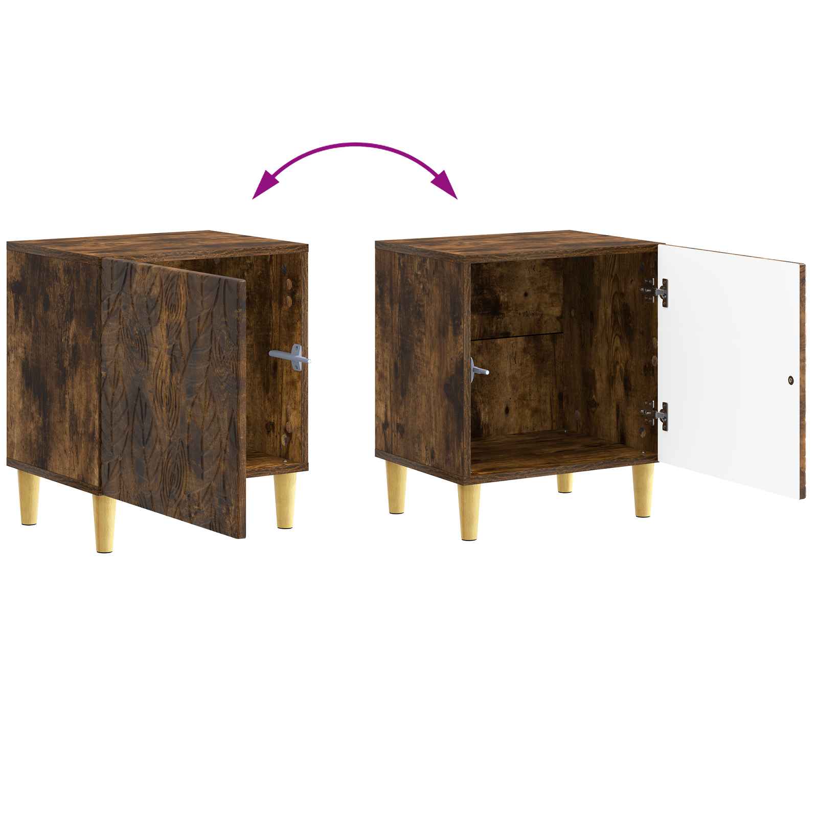 Noćni ormarić 2 pcs Dimljeni hrast 43 x 34,5 x 50 cm
