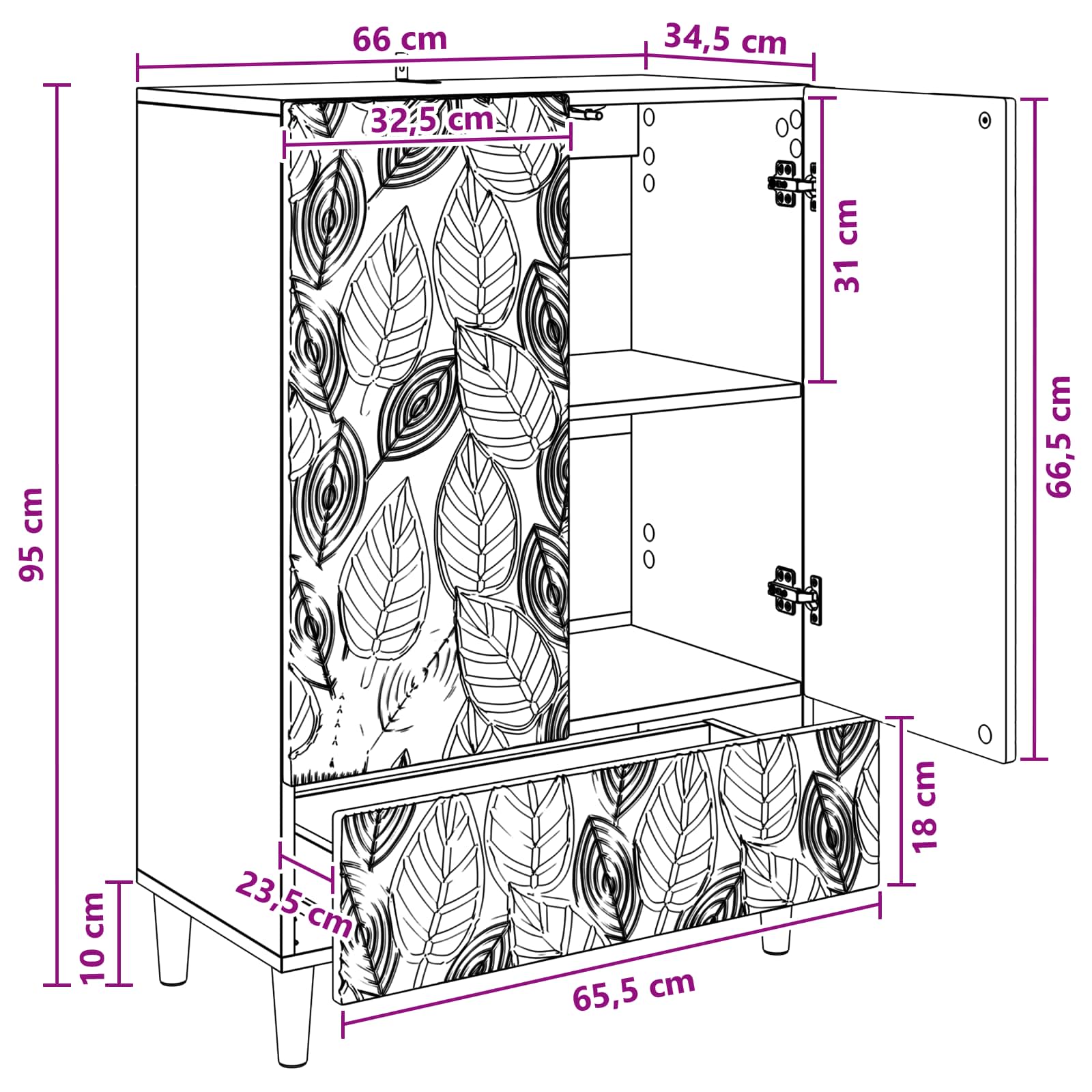 Kreveta Bijela visokog sjaja 66 x 34,5 x 95 cm