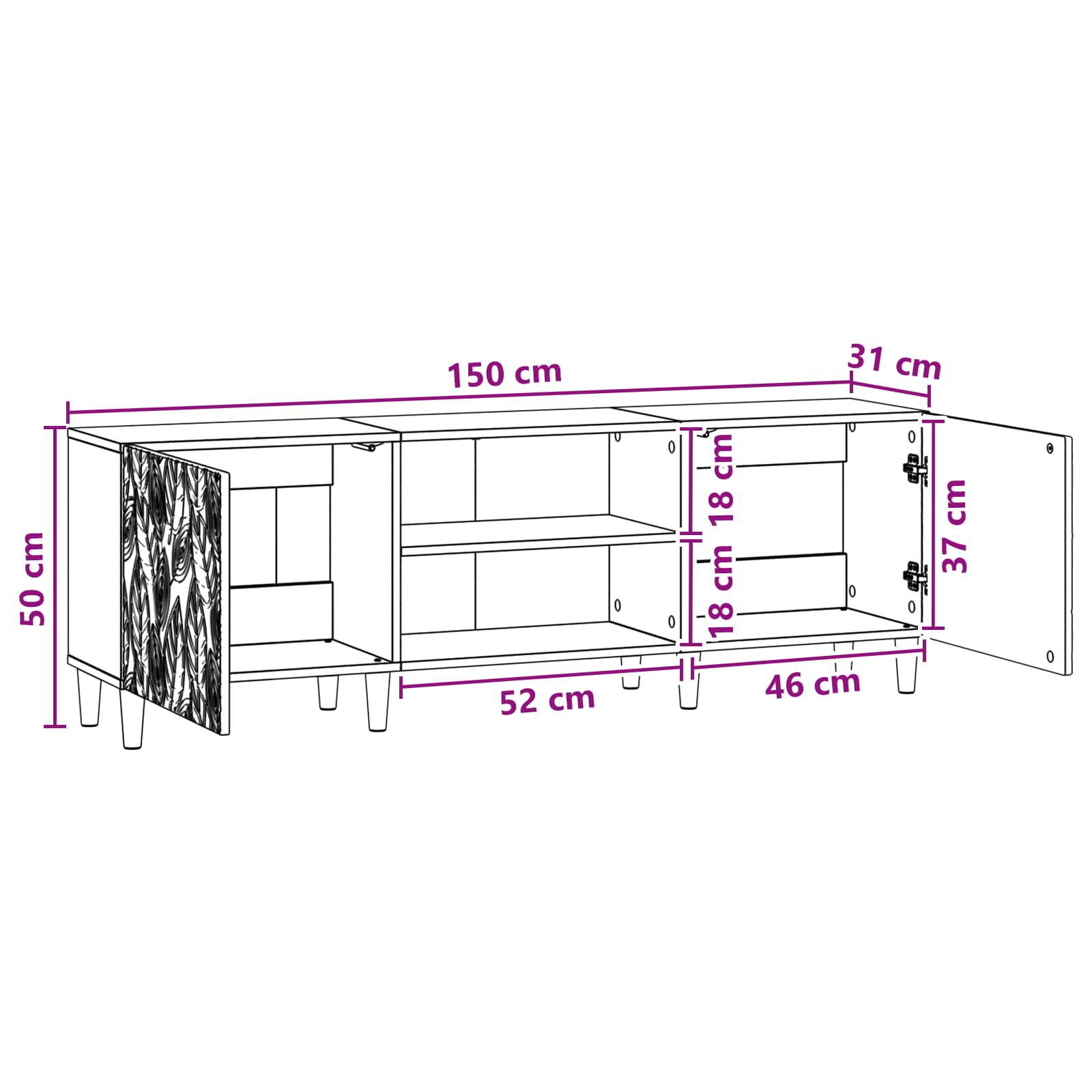 TV ormar 150 x 31 x 50 cm Siva Sonoma Konstruirano drvo