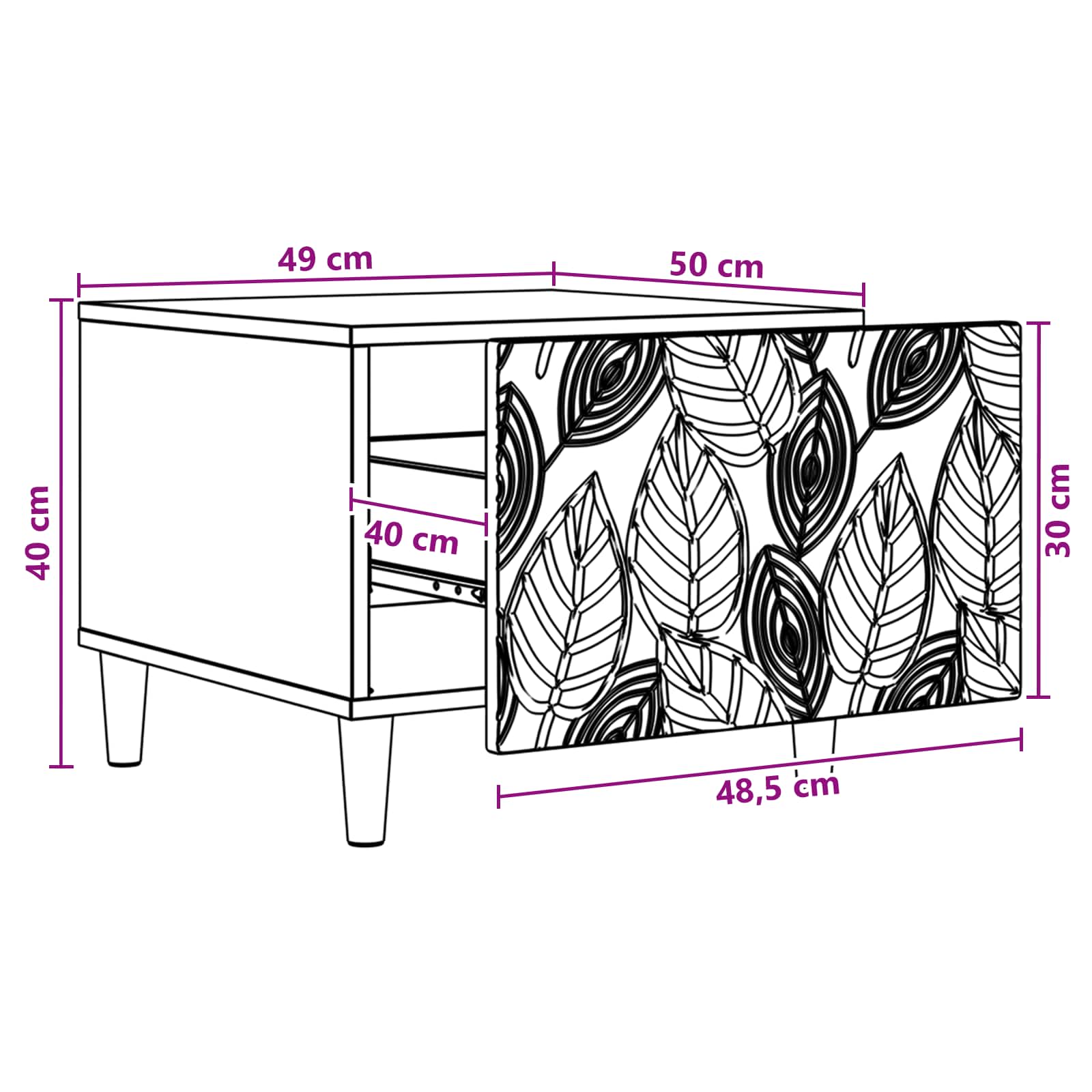 Kava Stol Staro drvo 50 x 49 x 40 cm Konstruirano drvo