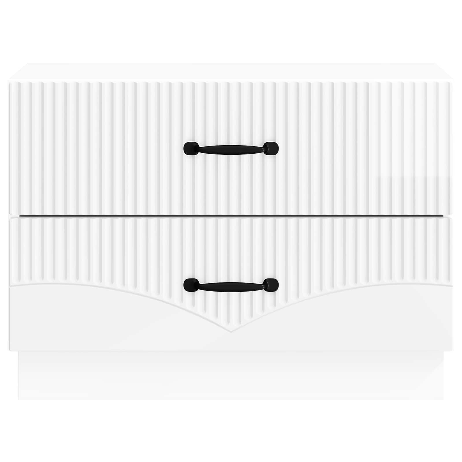 Noćni ormar s ladicama Bijela visokog sjaja 62 x 34,5 x 44,5 cm