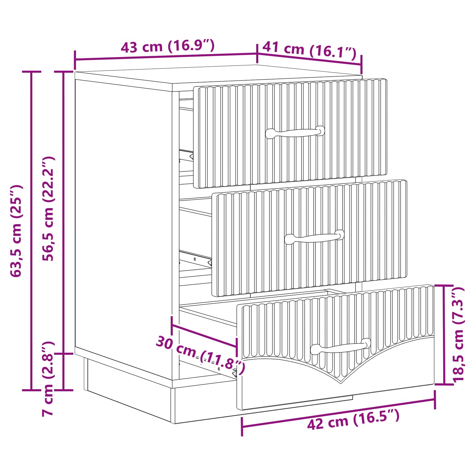 Noćni ormar Hrast sonoma 43 x 41 x 63,5 cm Konstruirano drvo