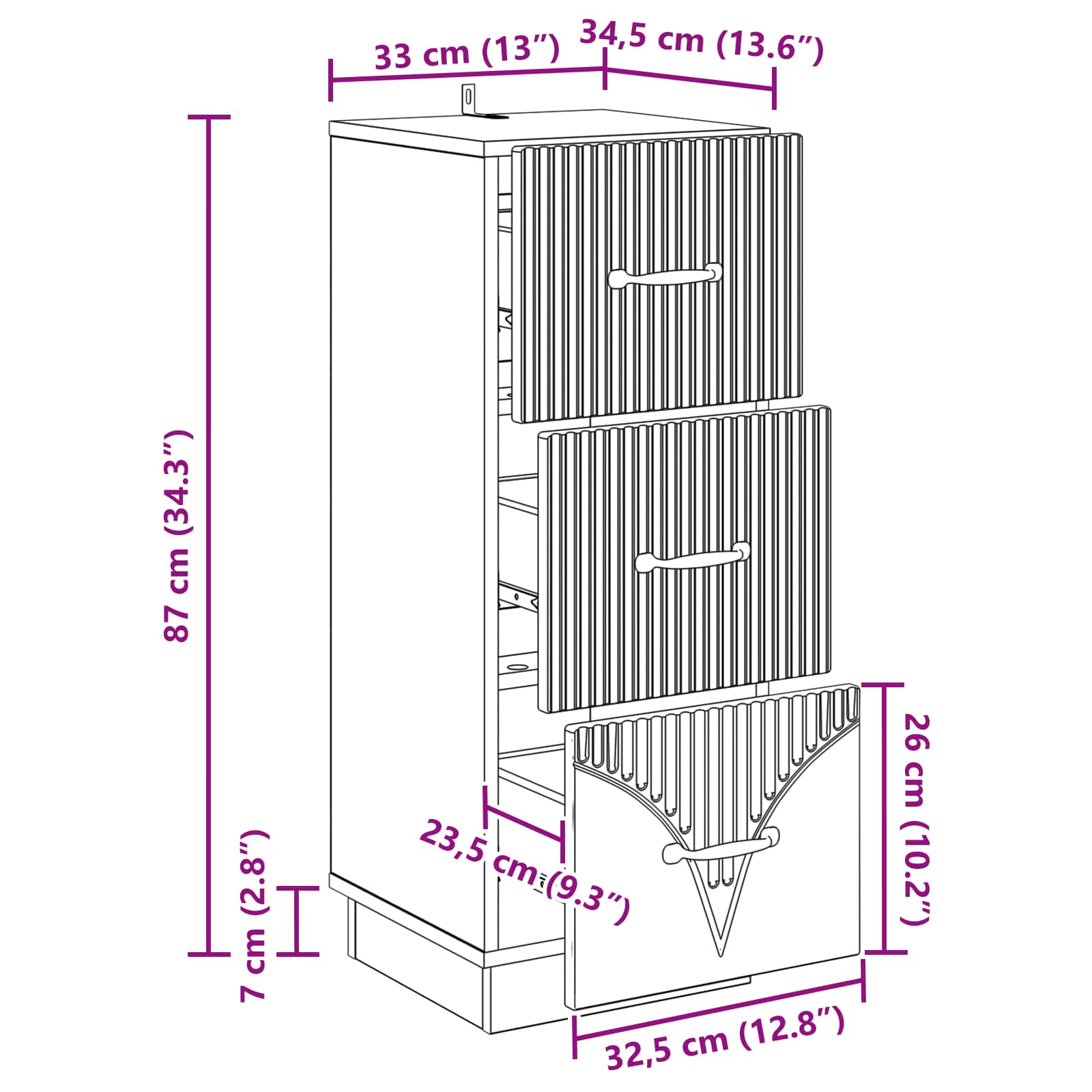 Ormar s ladicama Staro drvo 33 x 34,5 x 87 cm Konstruirano drvo