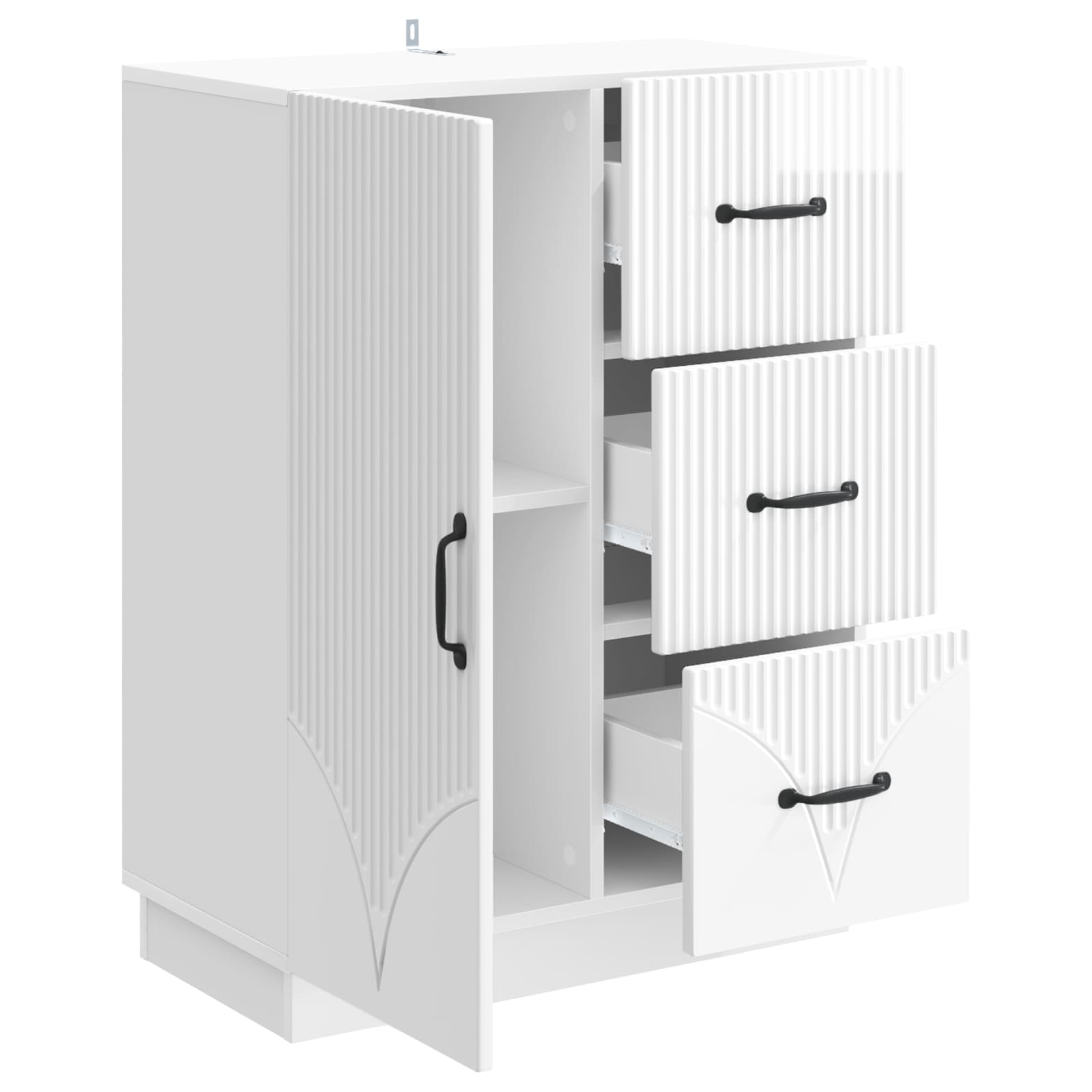 Kreveta s ladicama Bijela visokog sjaja 66 x 34,5 x 87 cm