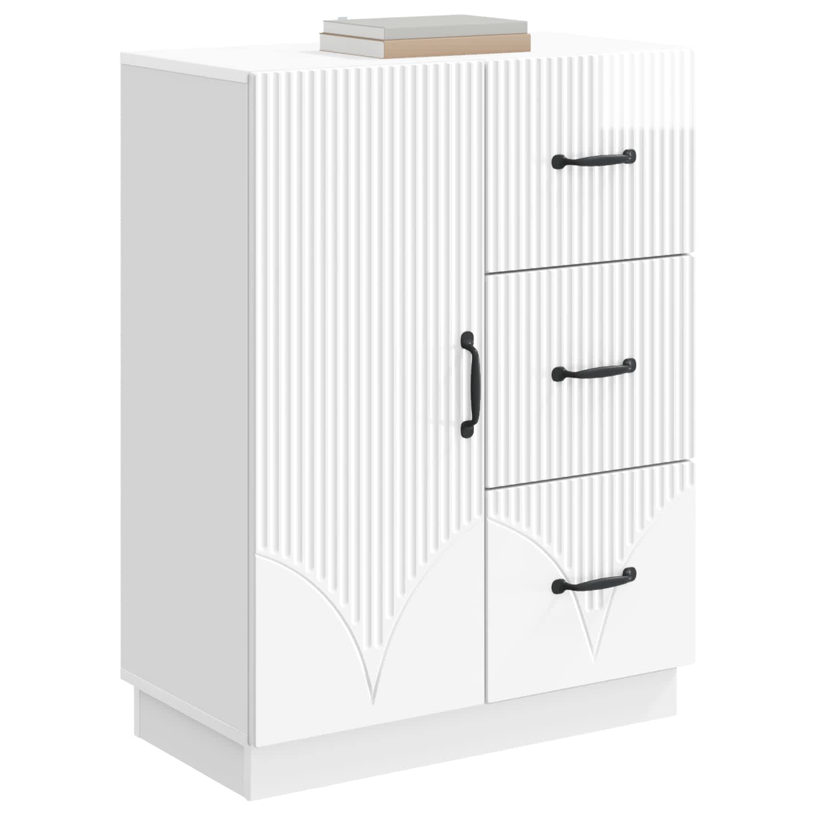 Kreveta s ladicama Bijela visokog sjaja 66 x 34,5 x 87 cm
