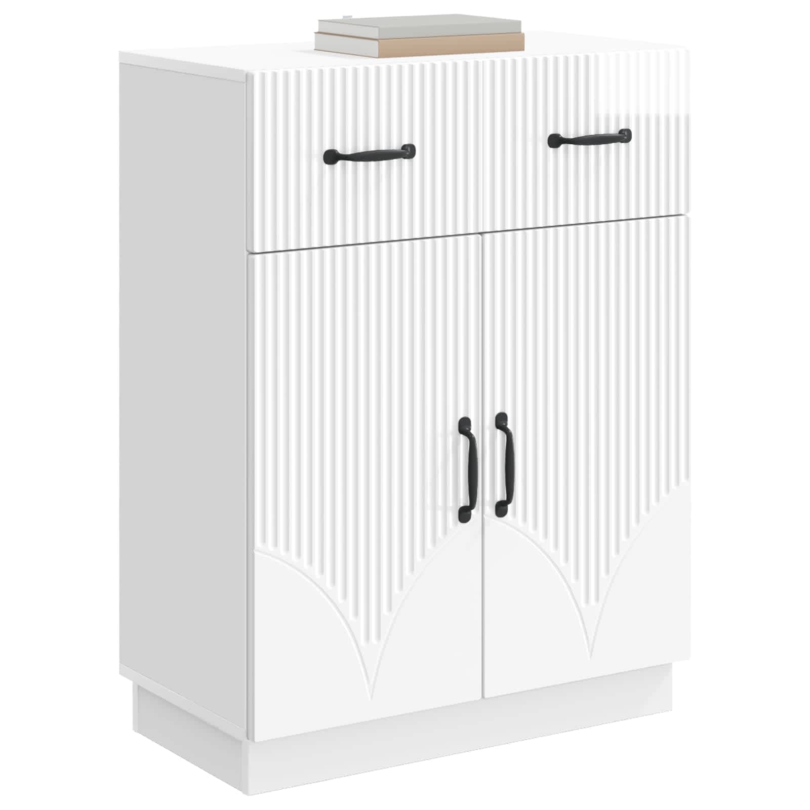 Kreveta s ladicama Bijela visokog sjaja 66 x 34,5 x 87 cm