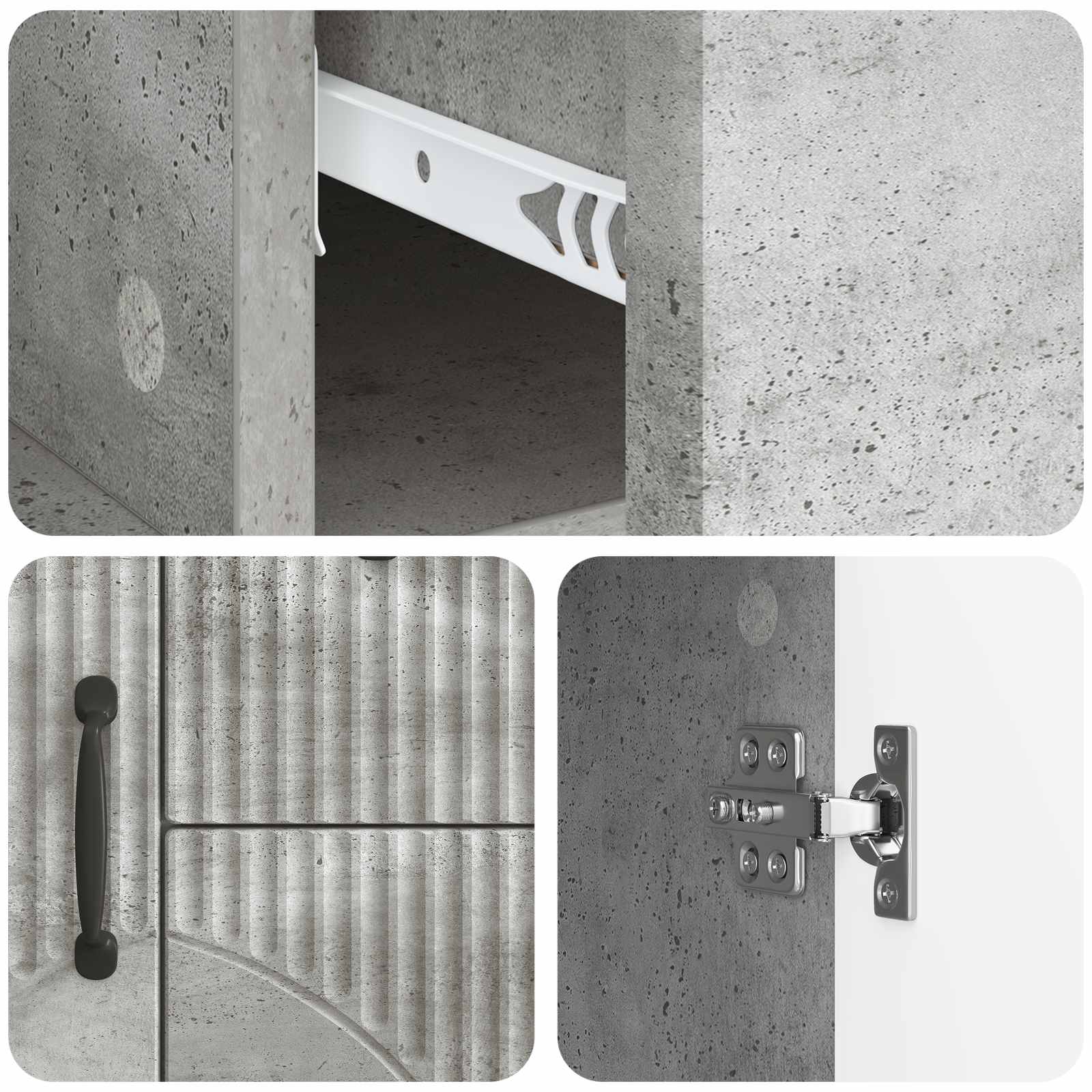 Kreveta Betonska siva 89 x 34,5 x 57 cm Konstruirano drvo