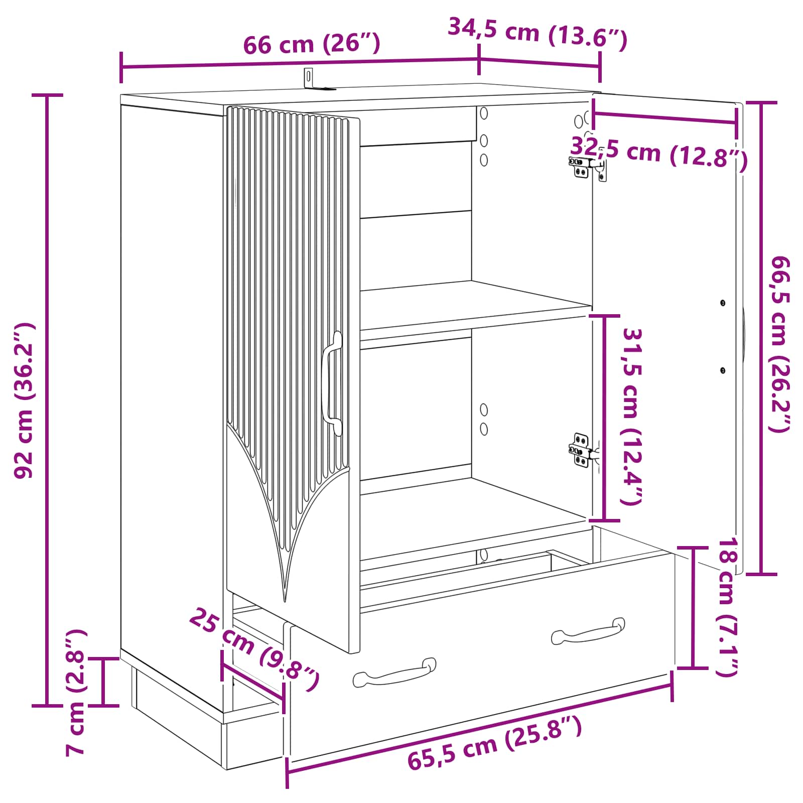 Kreveta s ladicama Bijela 66 x 34,5 x 92 cm Konstruirano drvo