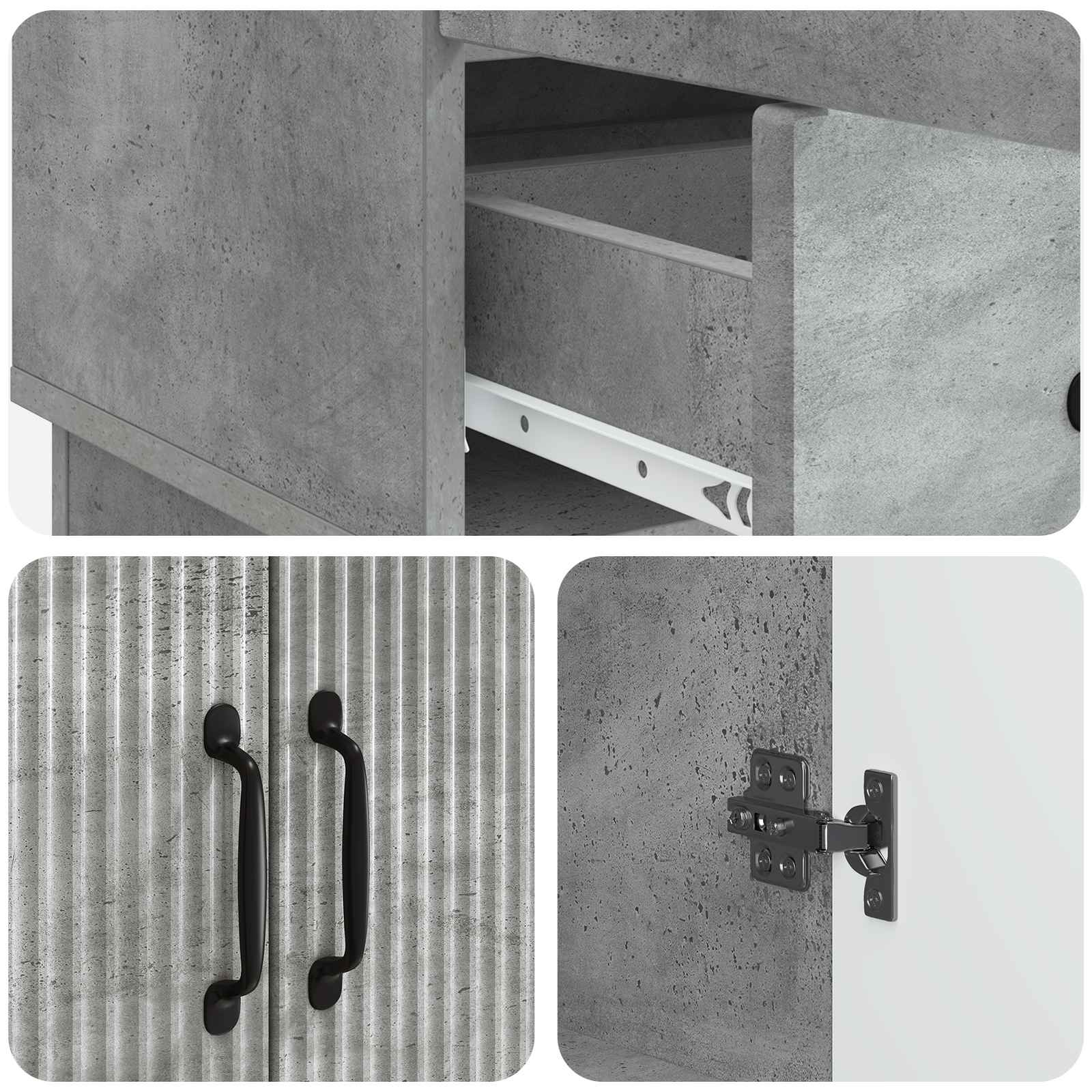Kreveta Betonska siva 66 x 34,5 x 92 cm Konstruirano drvo