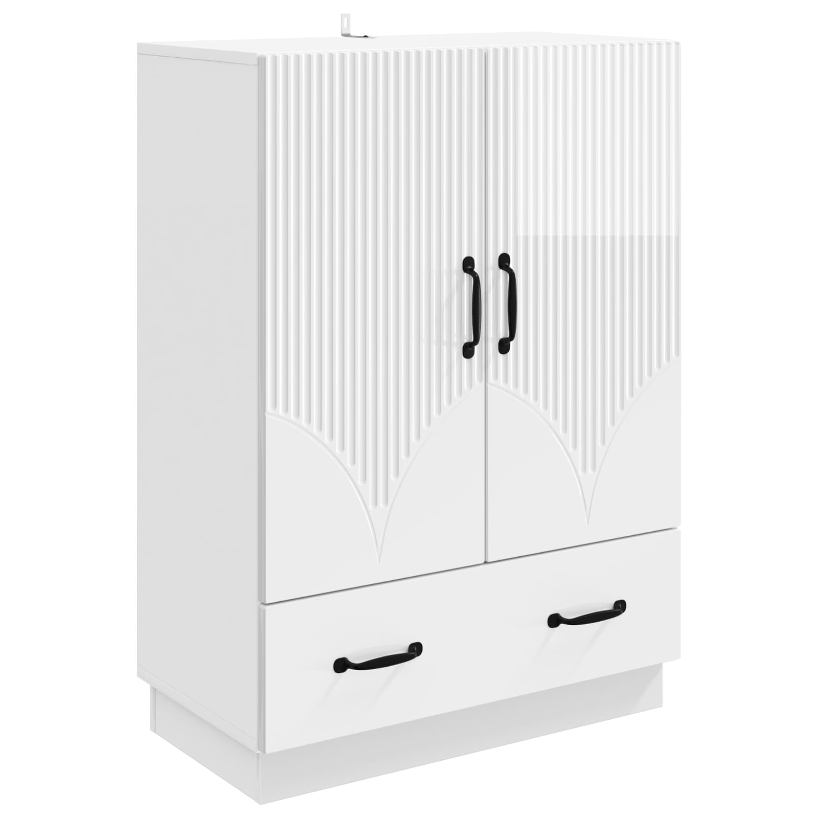Kreveta s ladicama Bijela visokog sjaja 66 x 34,5 x 92 cm
