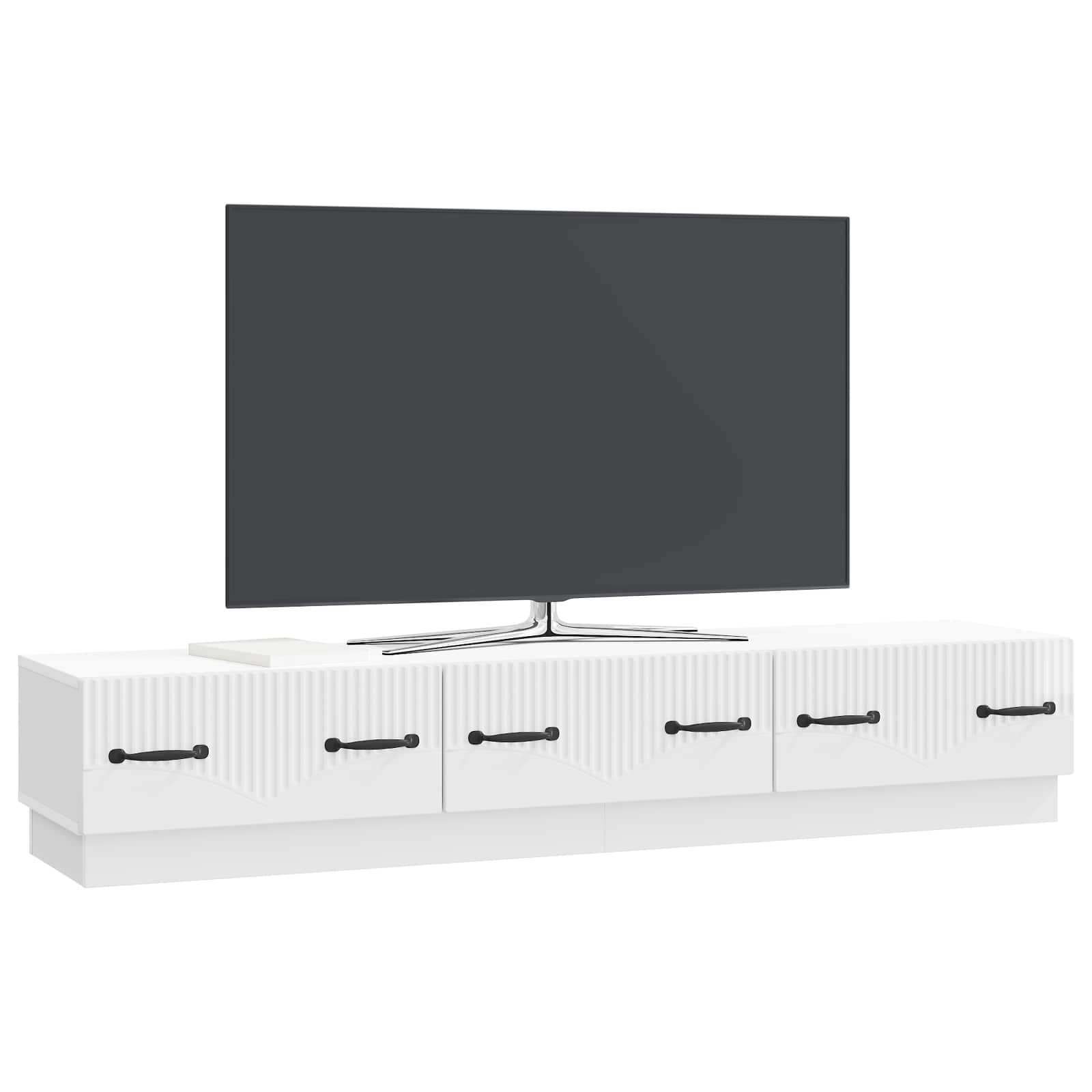 TV ormar s ladicama Bijela visokog sjaja 147 x 34,5 x 27 cm