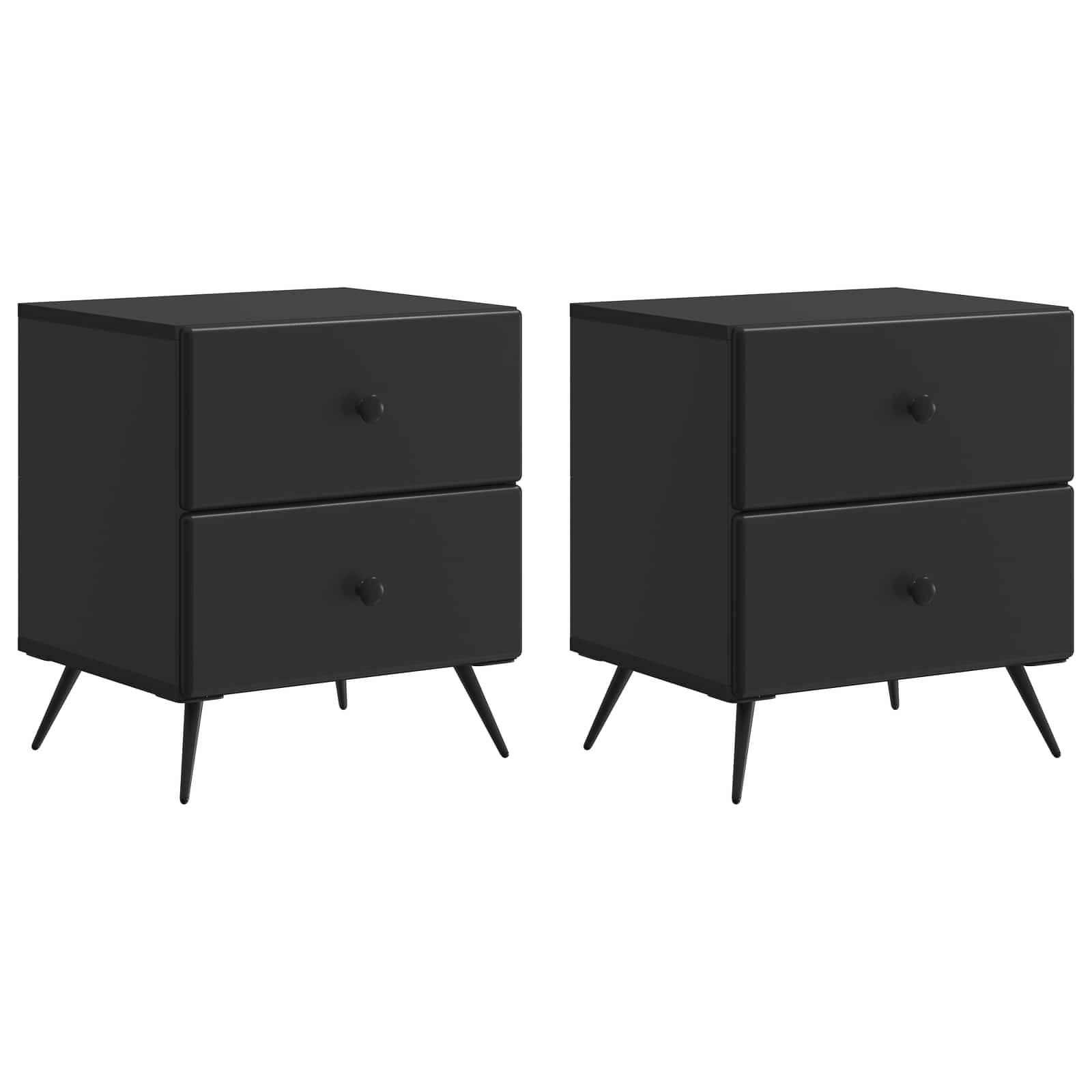 Noćni ormar 2 pcs Crna 43 x 34,5 x 47,5 cm Konstruirano drvo