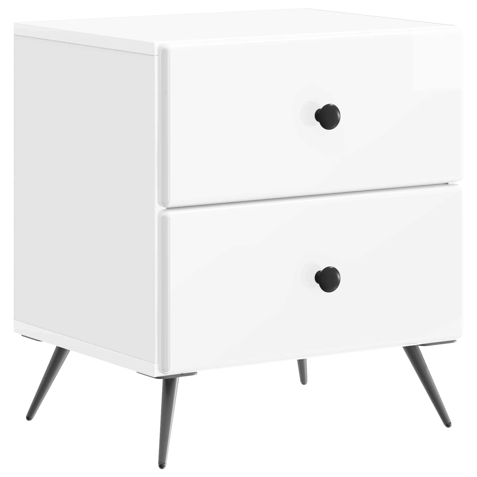 Noćni ormar s ladicama Bijela visokog sjaja 43 x 34,5 x 47,5 cm