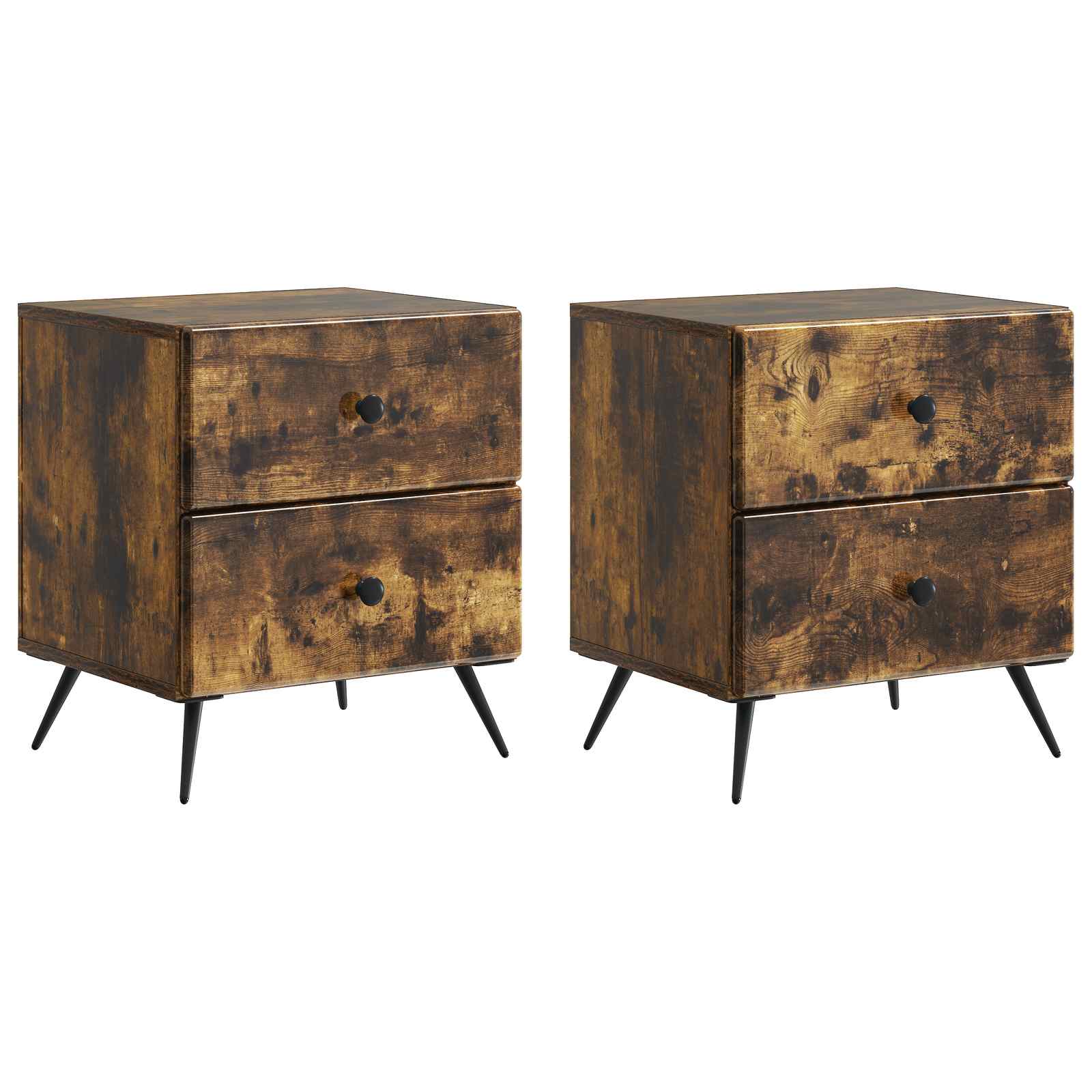 Noćni ormar s ladicama 2 pcs Dimljeni hrast 43 x 34,5 x 47,5 cm
