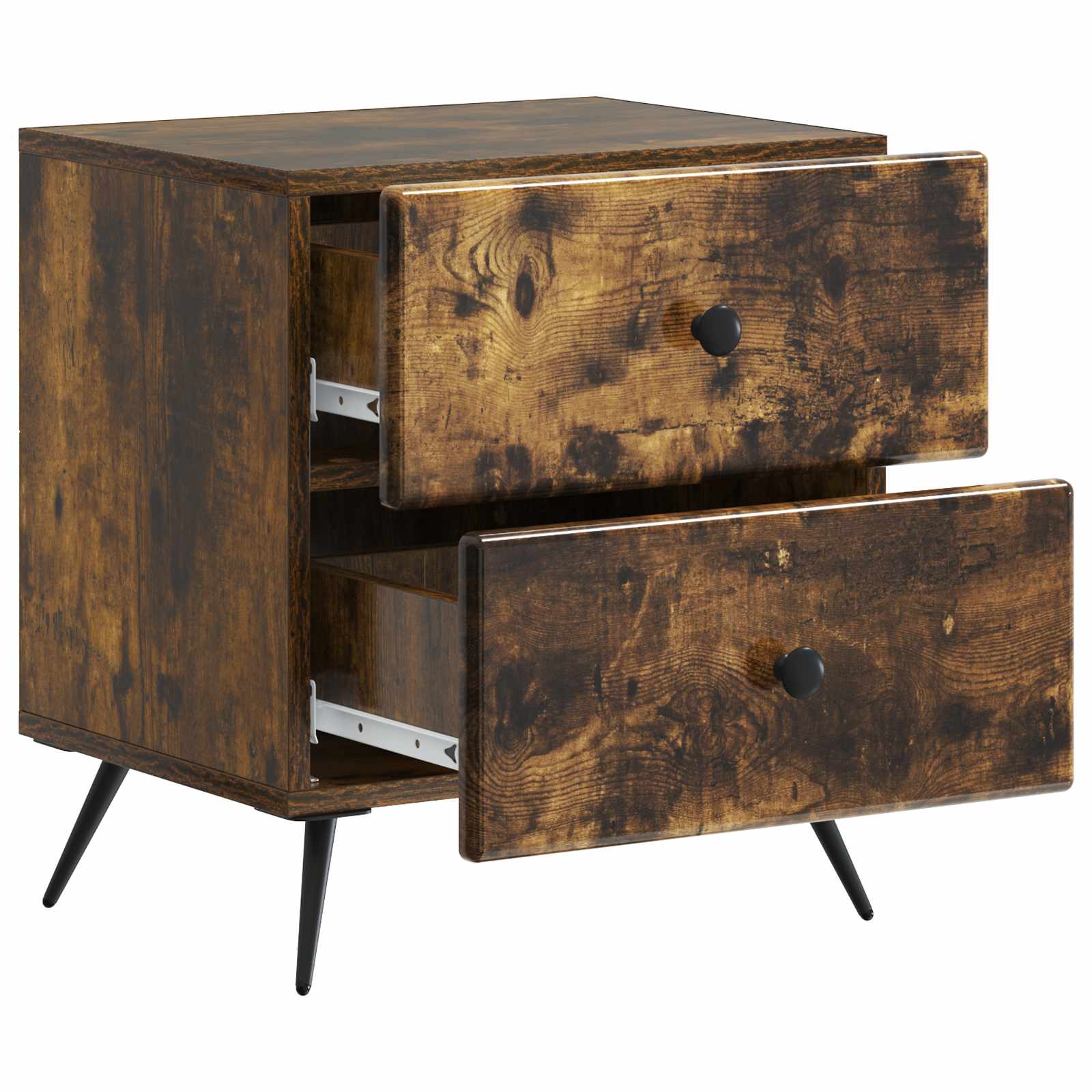 Noćni ormar s ladicama 2 pcs Dimljeni hrast 43 x 34,5 x 47,5 cm