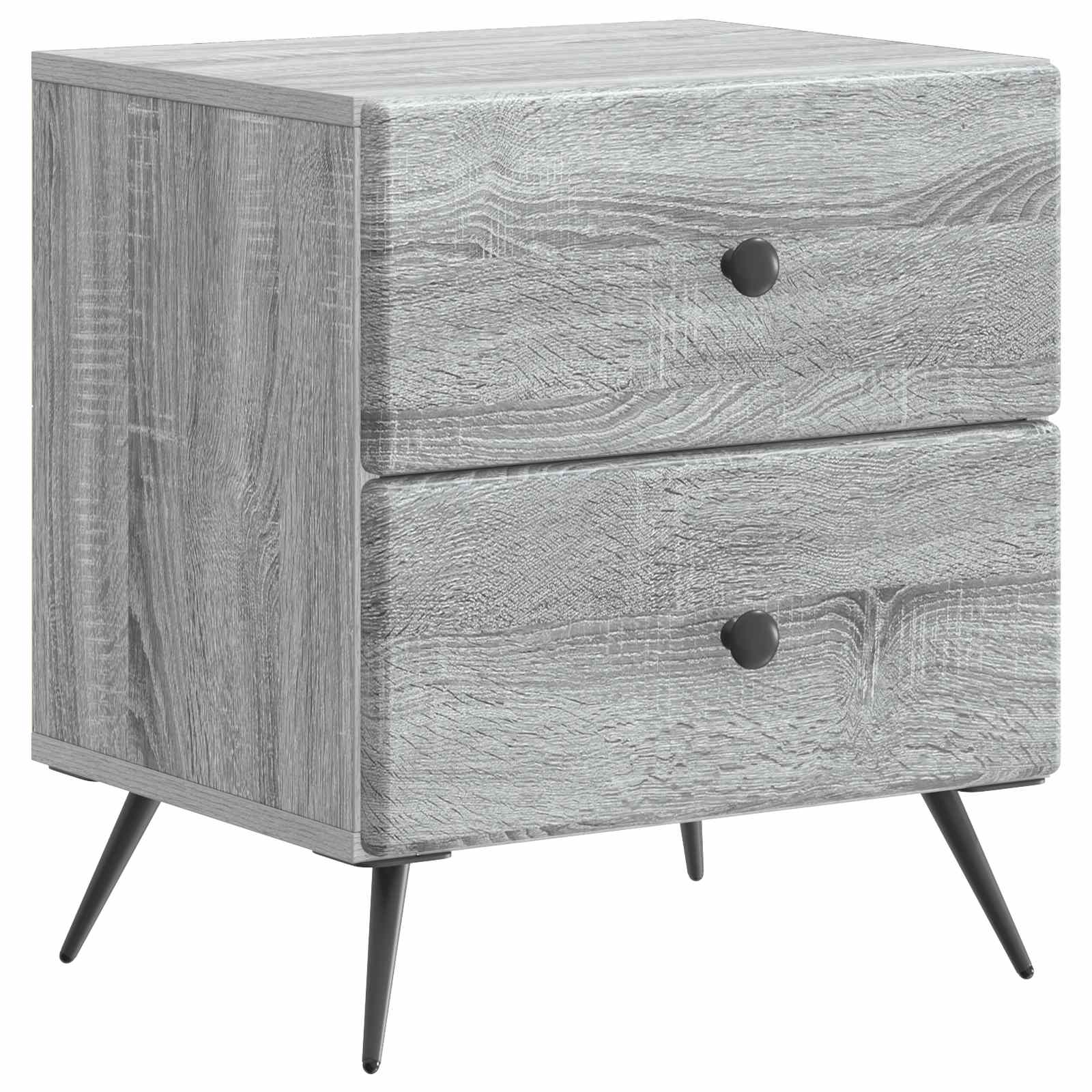 Noćni ormar s ladicama 2 pcs Siva sonoma 43 x 34,5 x 47,5 cm