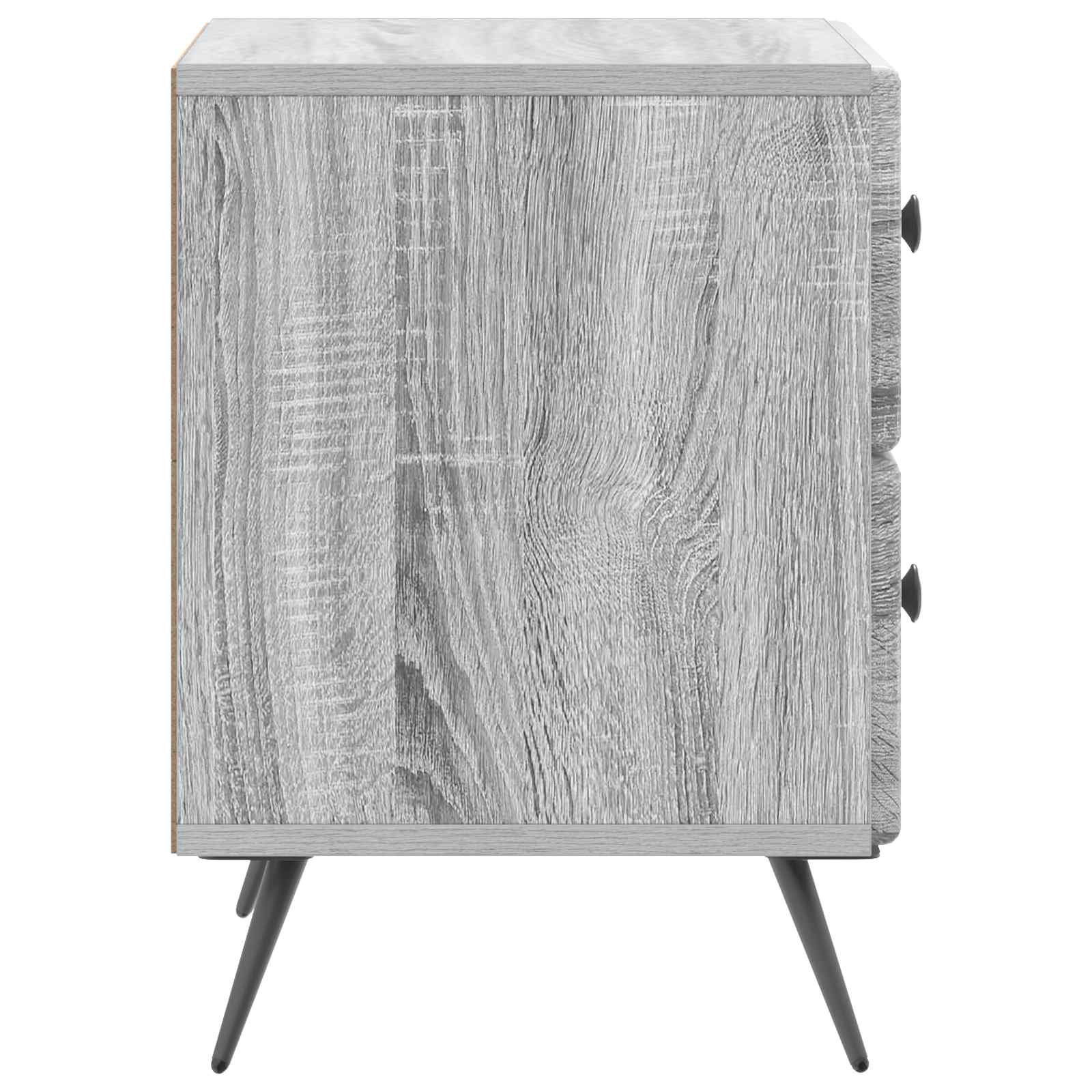 Noćni ormar s ladicama 2 pcs Siva sonoma 43 x 34,5 x 47,5 cm