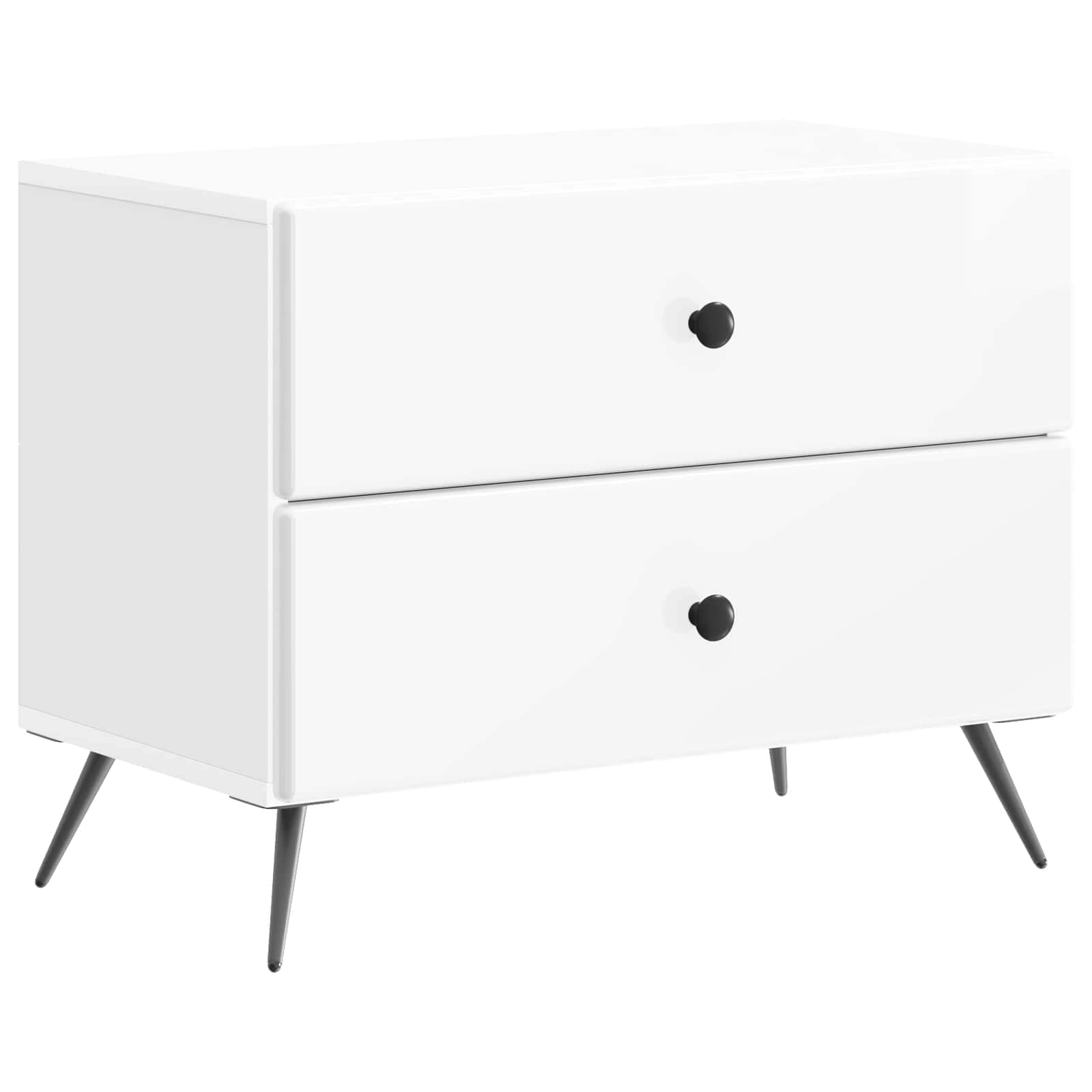 Noćni ormar s ladicama Bijela visokog sjaja 62 x 34,5 x 47,5 cm