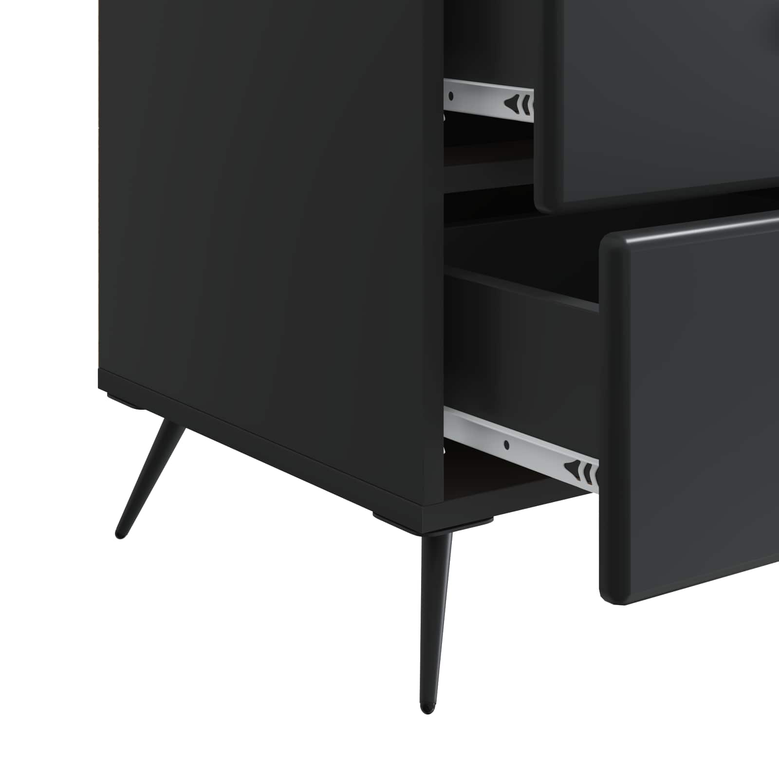 Noćni ormar s ladicama Crna 43 x 41 x 66,5 cm Konstruirano drvo