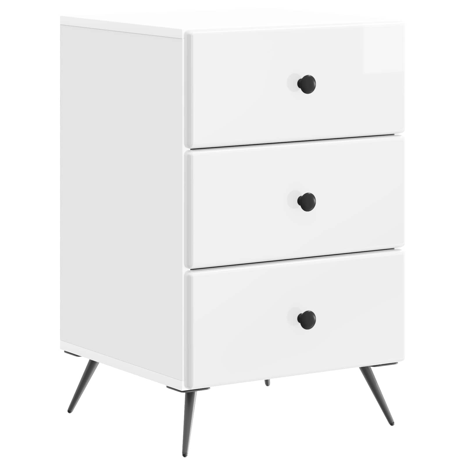Noćni ormar s ladicama Bijela visokog sjaja 43 x 41 x 66,5 cm