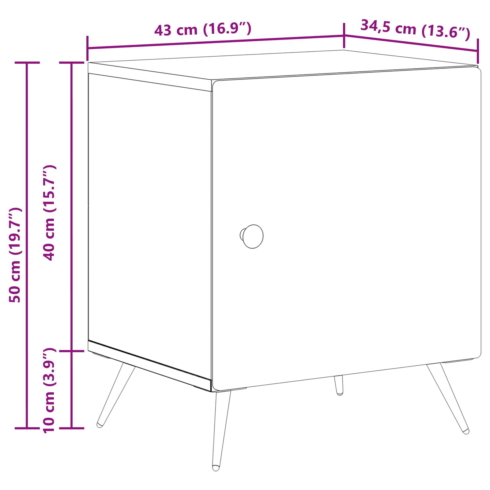 Noćni ormar 2 pcs Bijela 43 x 34,5 x 50 cm Konstruirano drvo