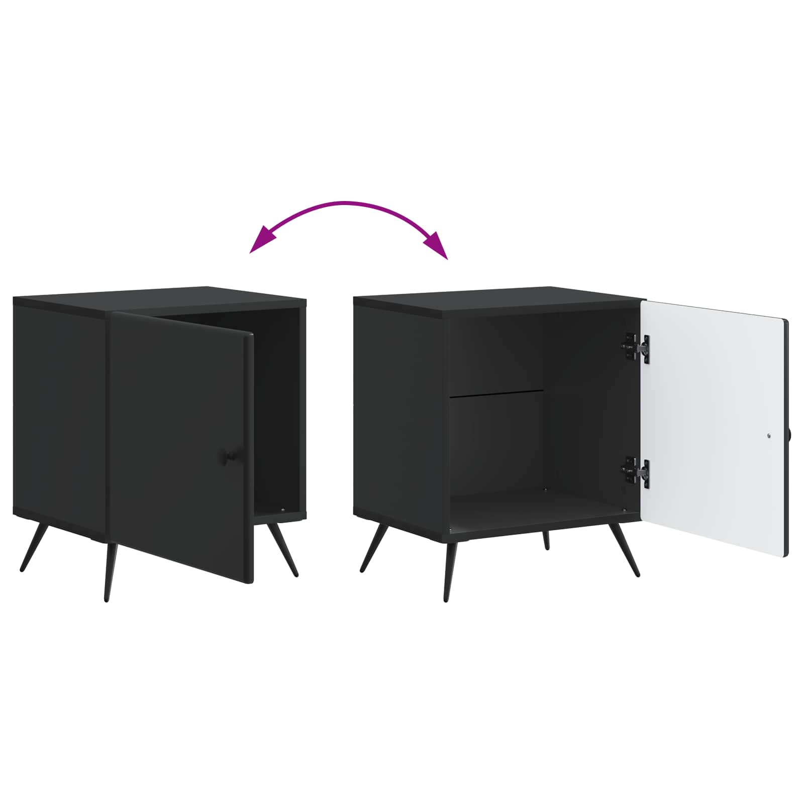 Noćni ormar 2 pcs Crna 43 x 34,5 x 50 cm Konstruirano drvo
