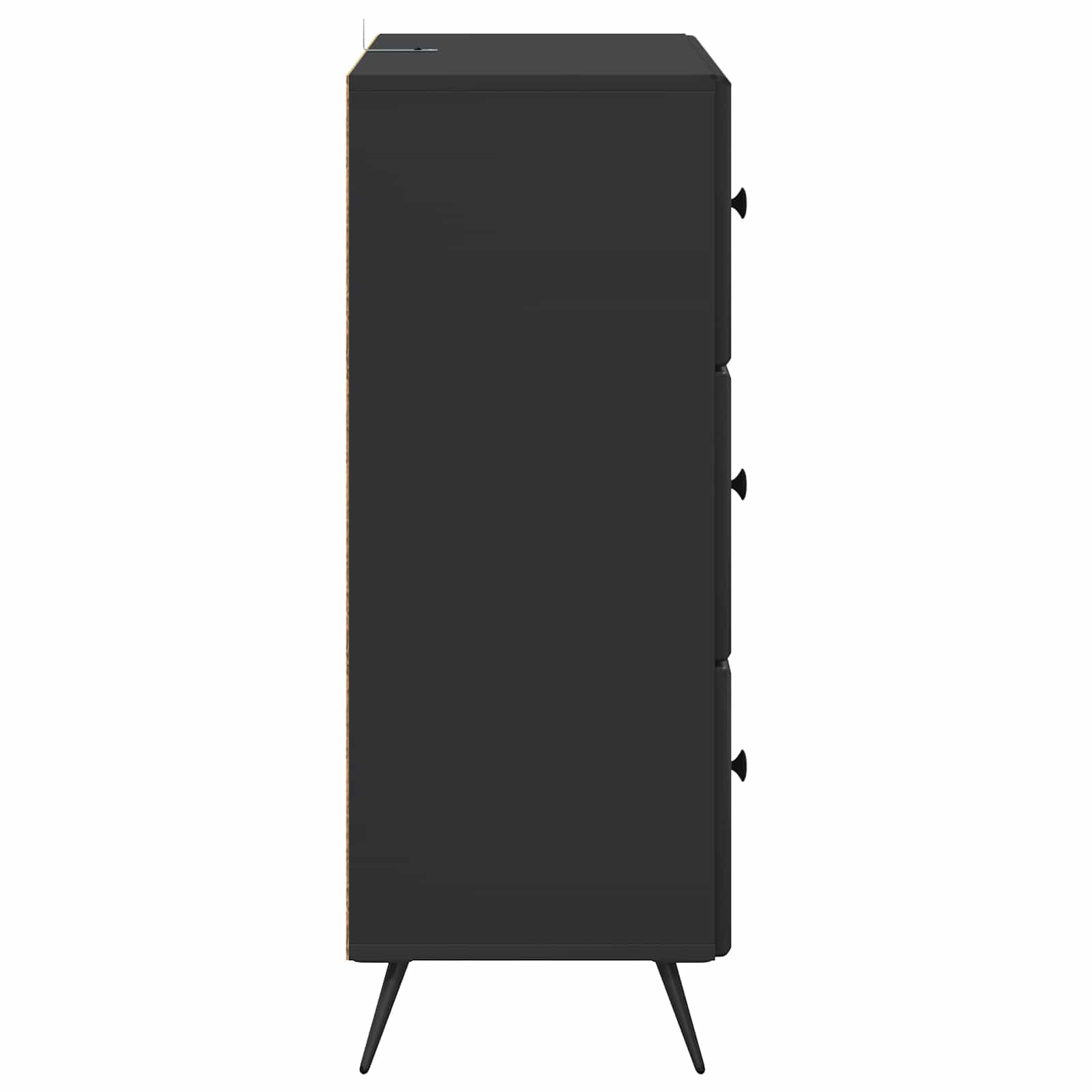Ormar s ladicama Crna 66 x 34,5 x 90 cm Konstruirano drvo