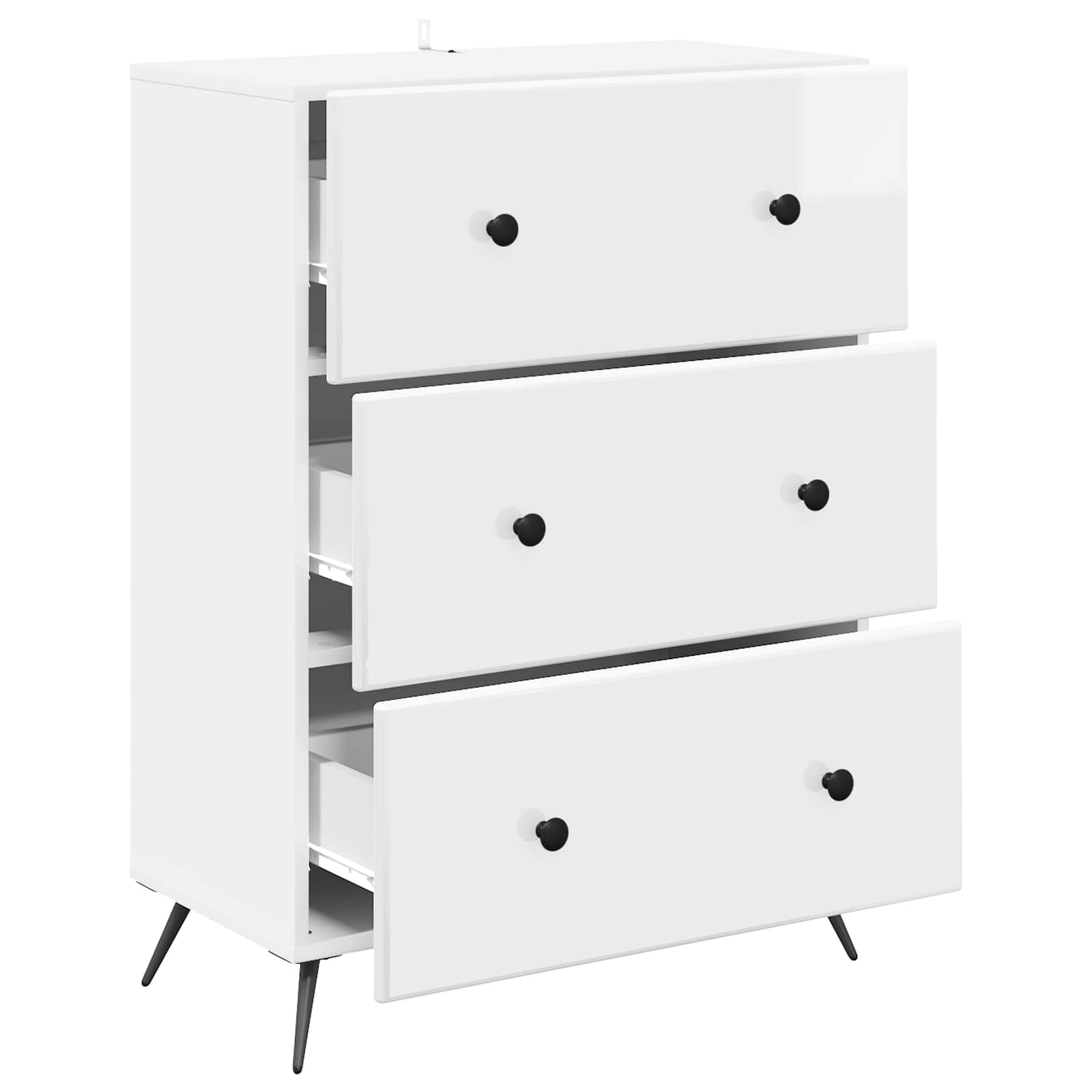 Ormar s ladicama Bijela visokog sjaja 66 x 34,5 x 90 cm