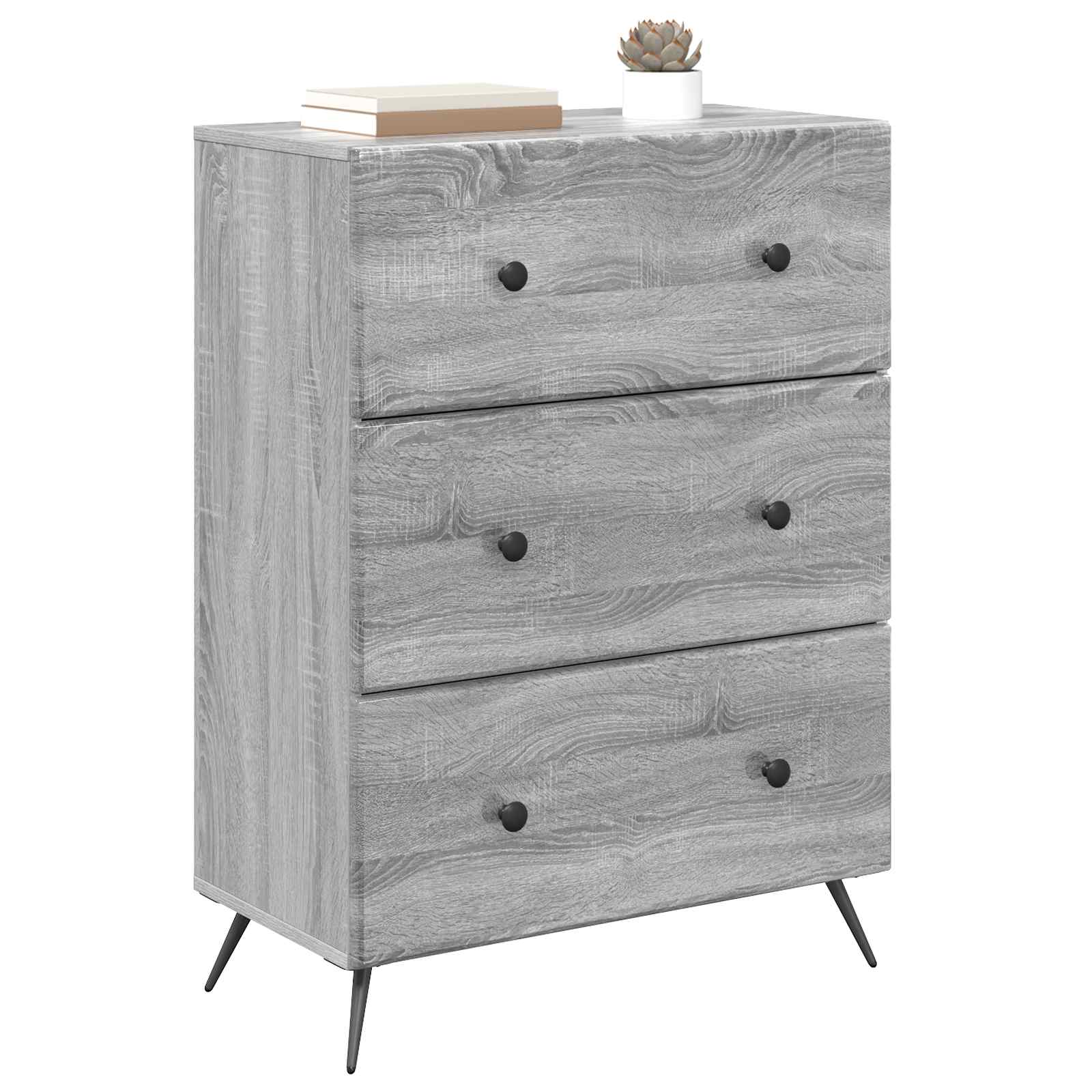 Ormar s ladicama Siva sonoma 66 x 34,5 x 90 cm