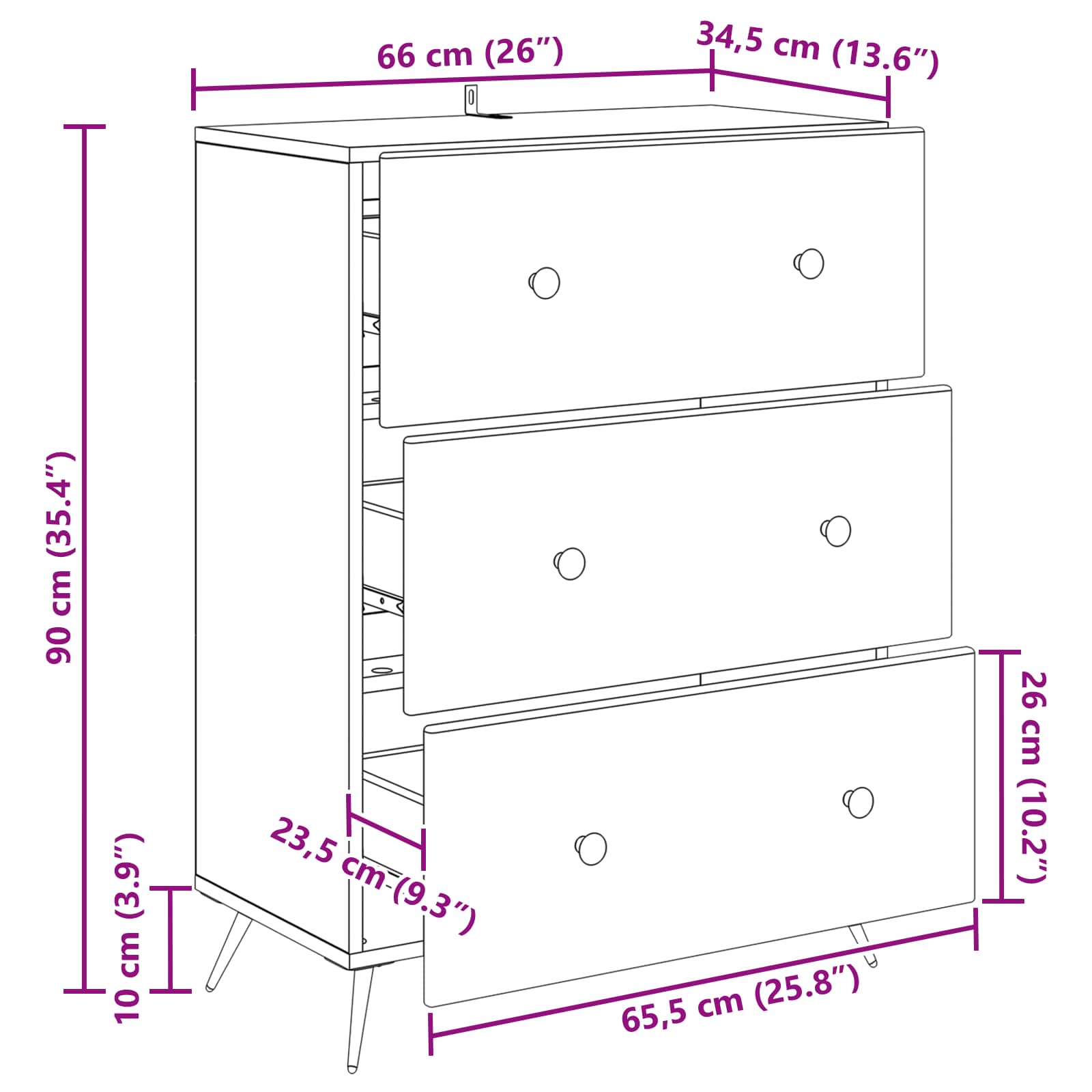 Ormar s ladicama Staro drvo 66 x 34,5 x 90 cm Konstruirano drvo