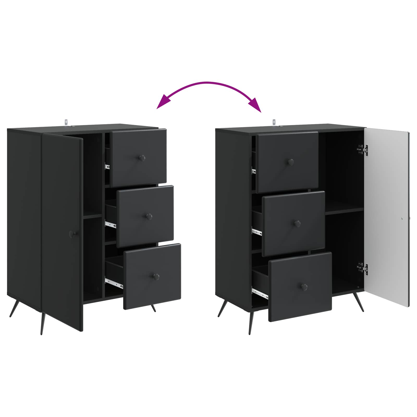 Kreveta s ladicama Crna 66 x 34,5 x 90 cm Konstruirano drvo