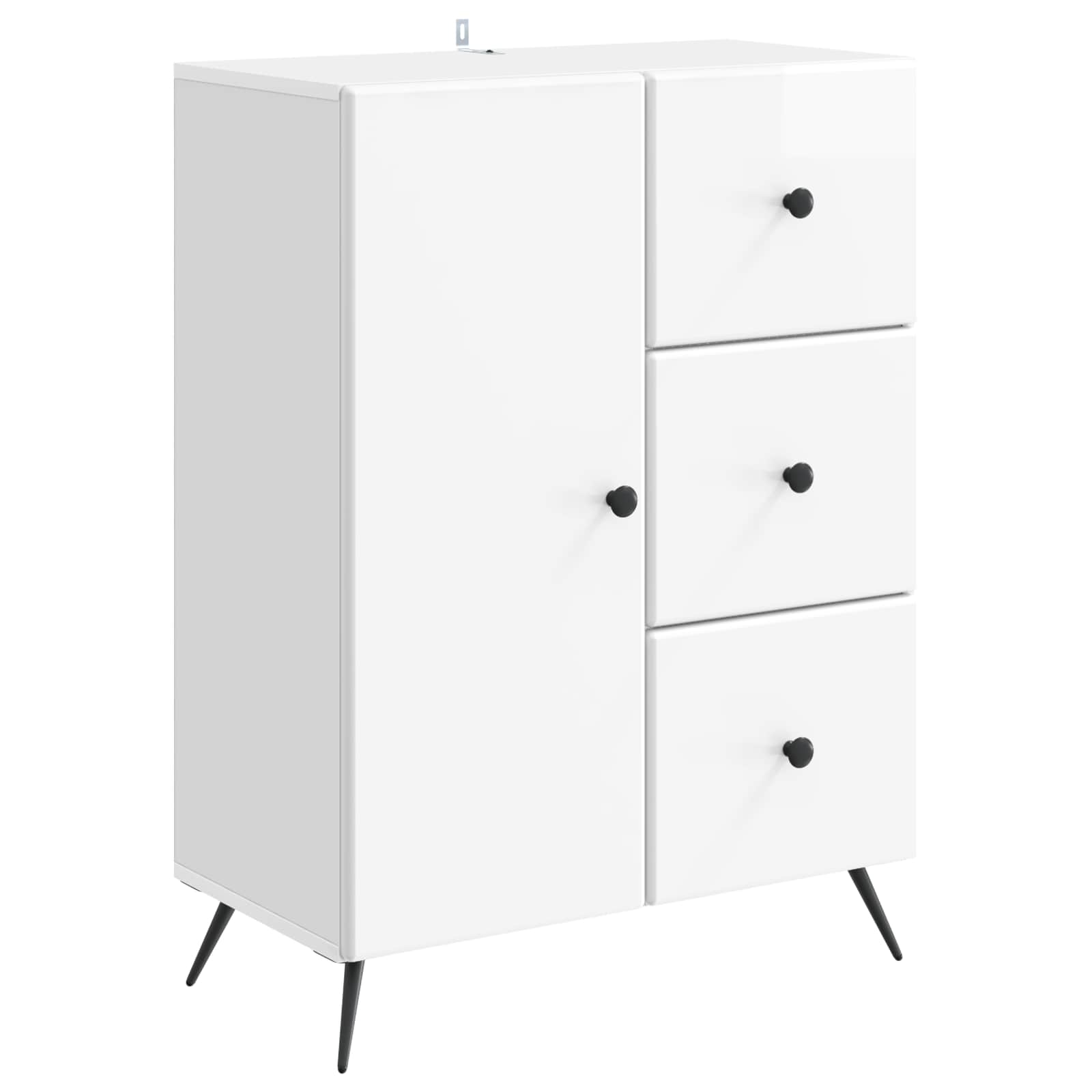 Kreveta s ladicama Bijela visokog sjaja 66 x 34,5 x 90 cm