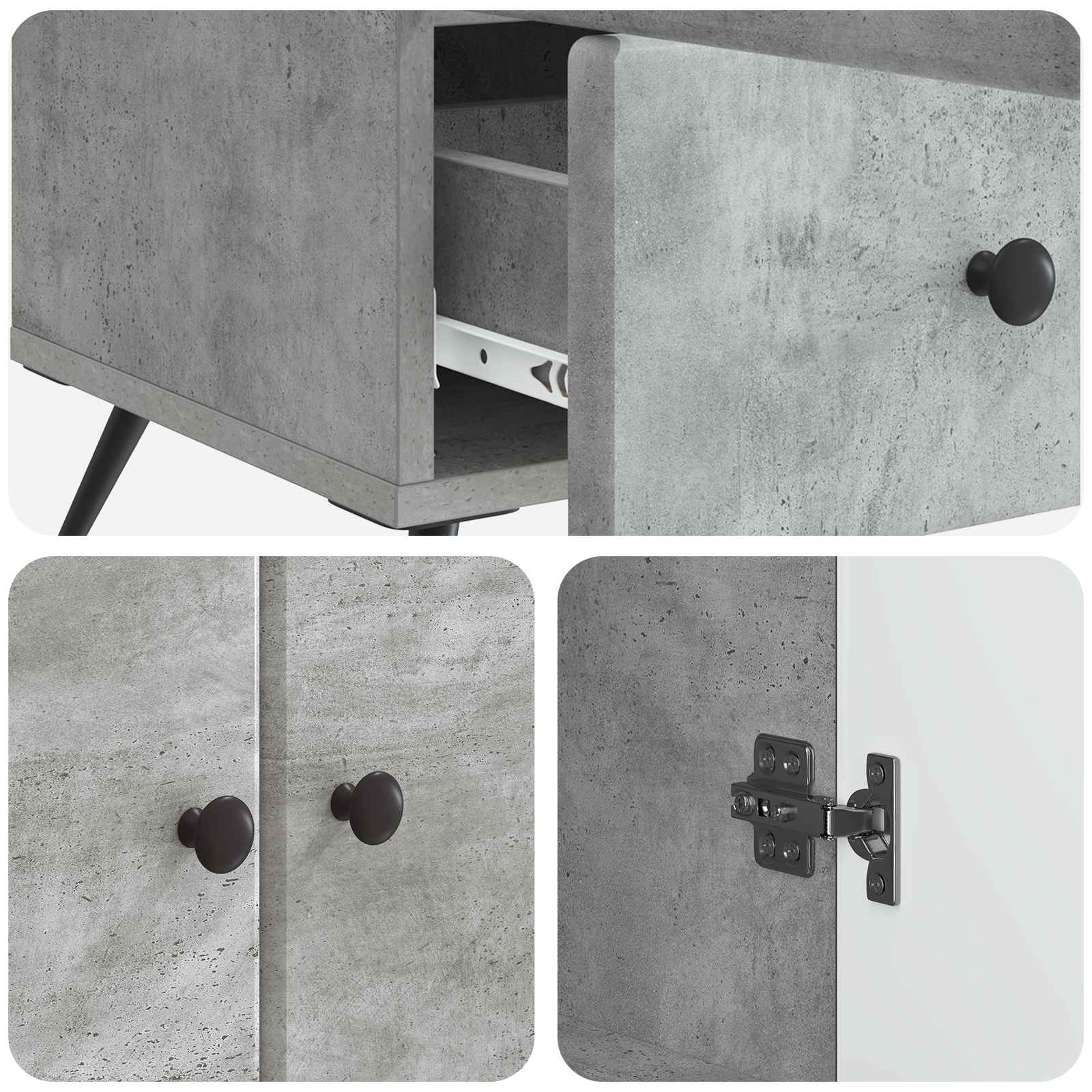 Kreveta Betonska siva 66 x 34,5 x 95 cm Konstruirano drvo