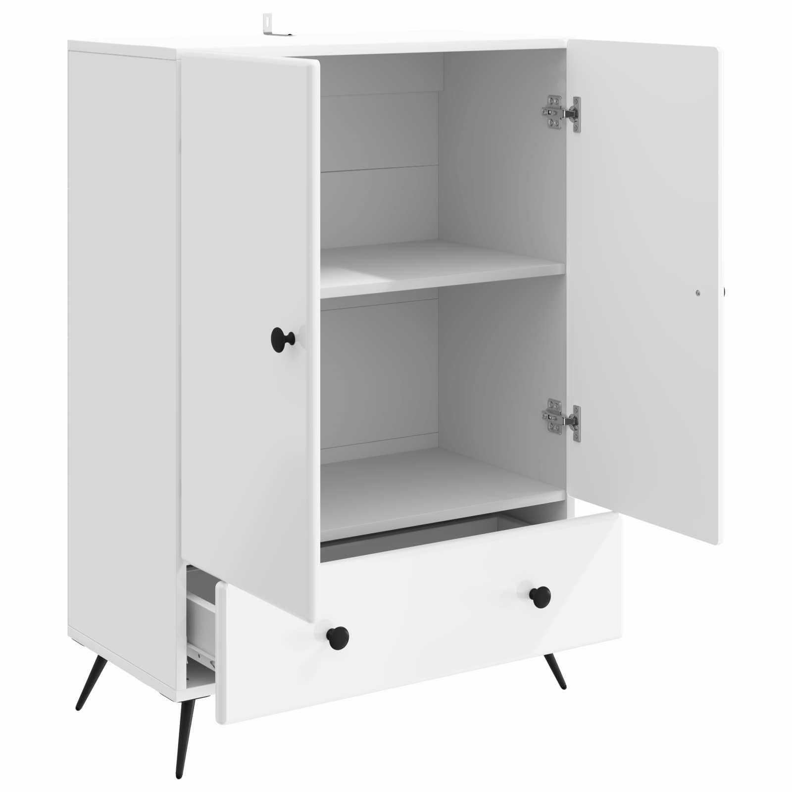 Kreveta s ladicama Bijela visokog sjaja 66 x 34,5 x 95 cm