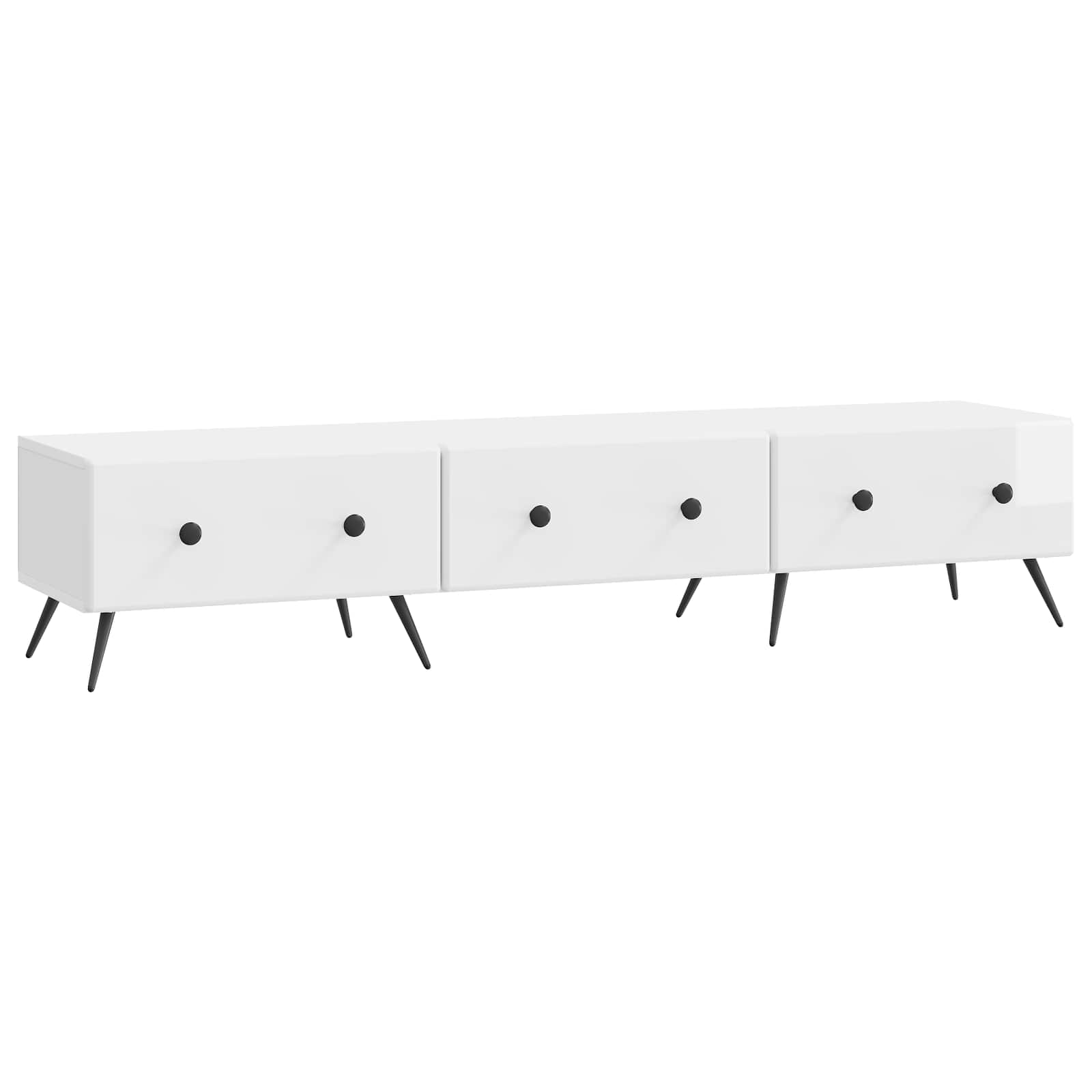 TV ormar s ladicama Bijela visokog sjaja 147 x 34,5 x 30 cm