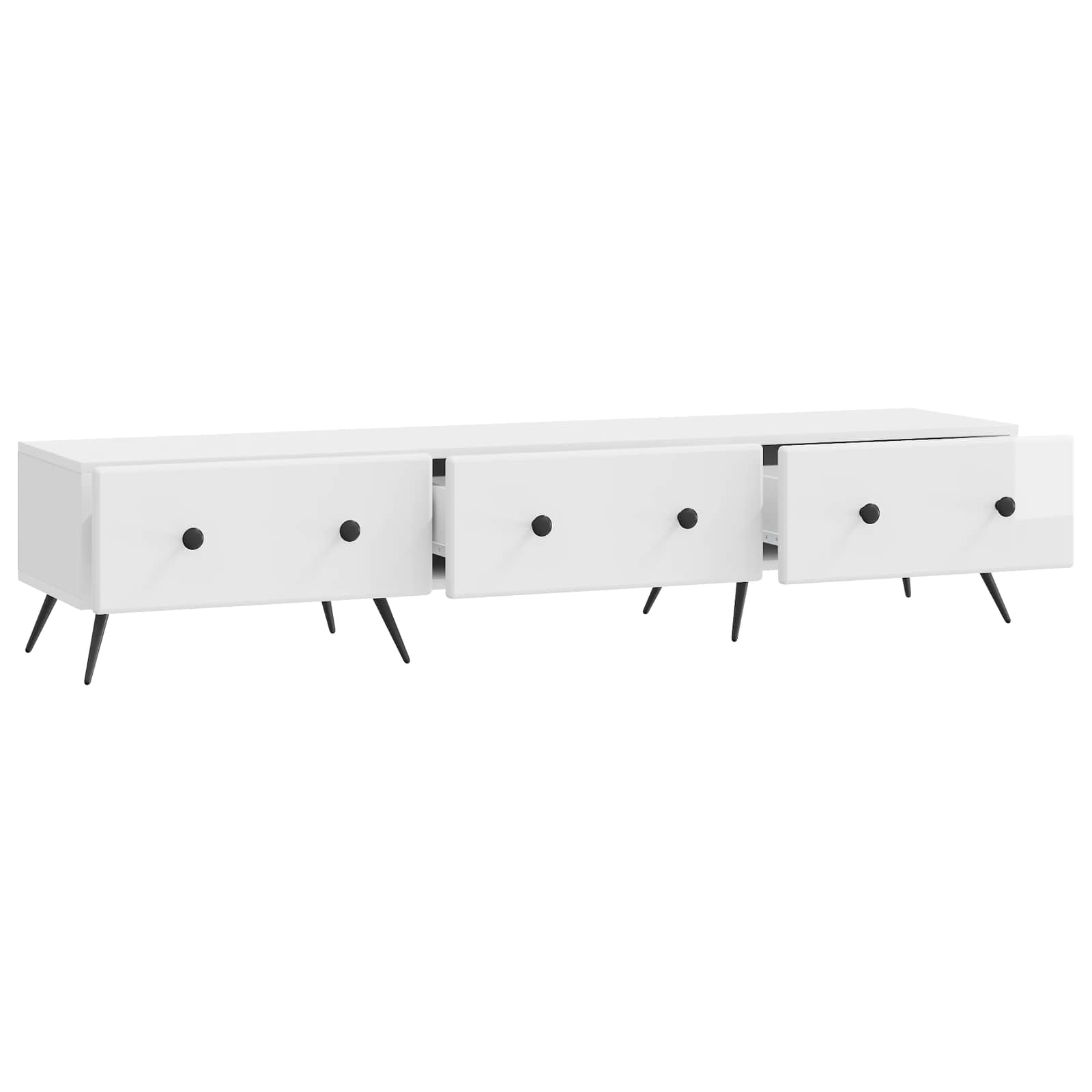 TV ormar s ladicama Bijela visokog sjaja 147 x 34,5 x 30 cm