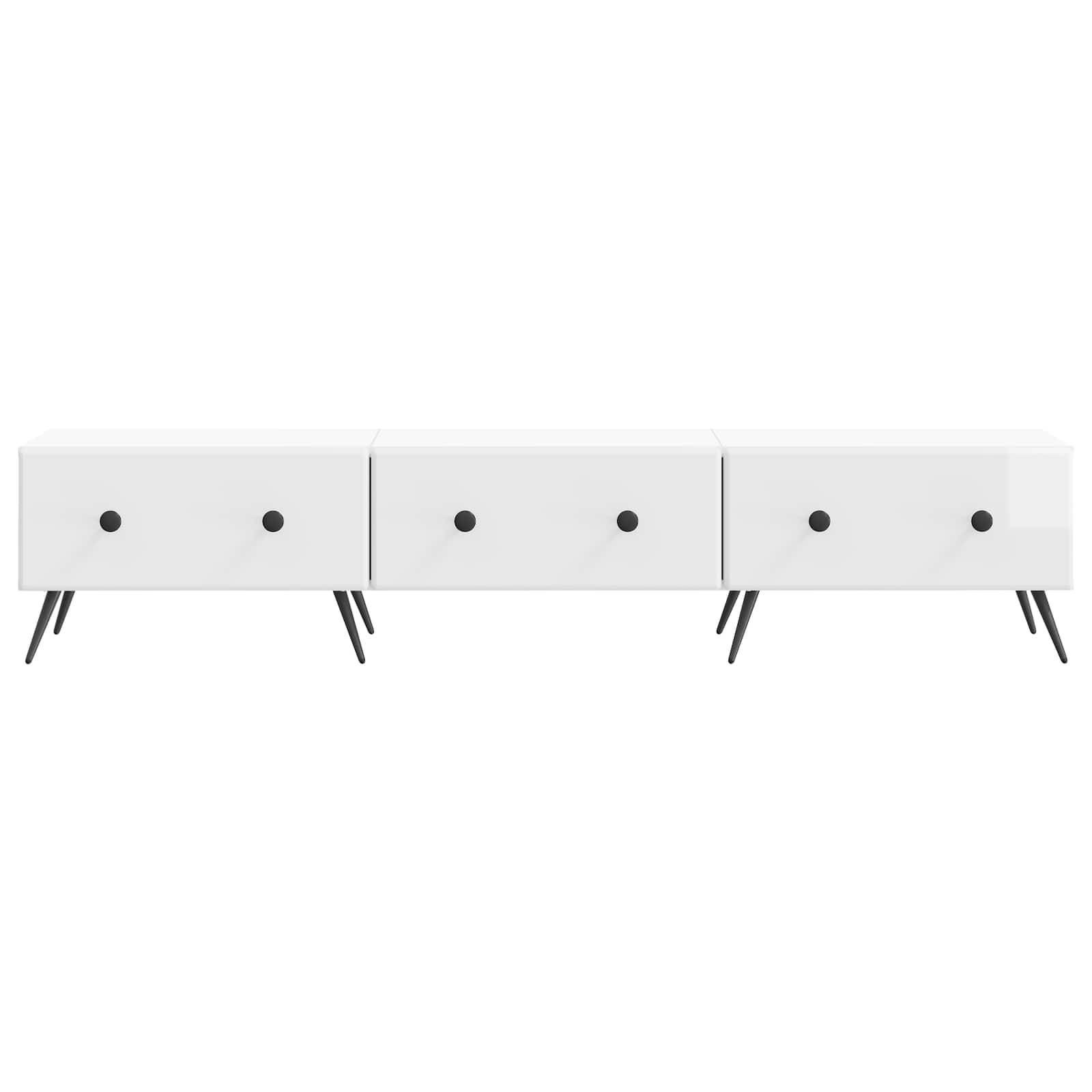 TV ormar s ladicama Bijela visokog sjaja 147 x 34,5 x 30 cm