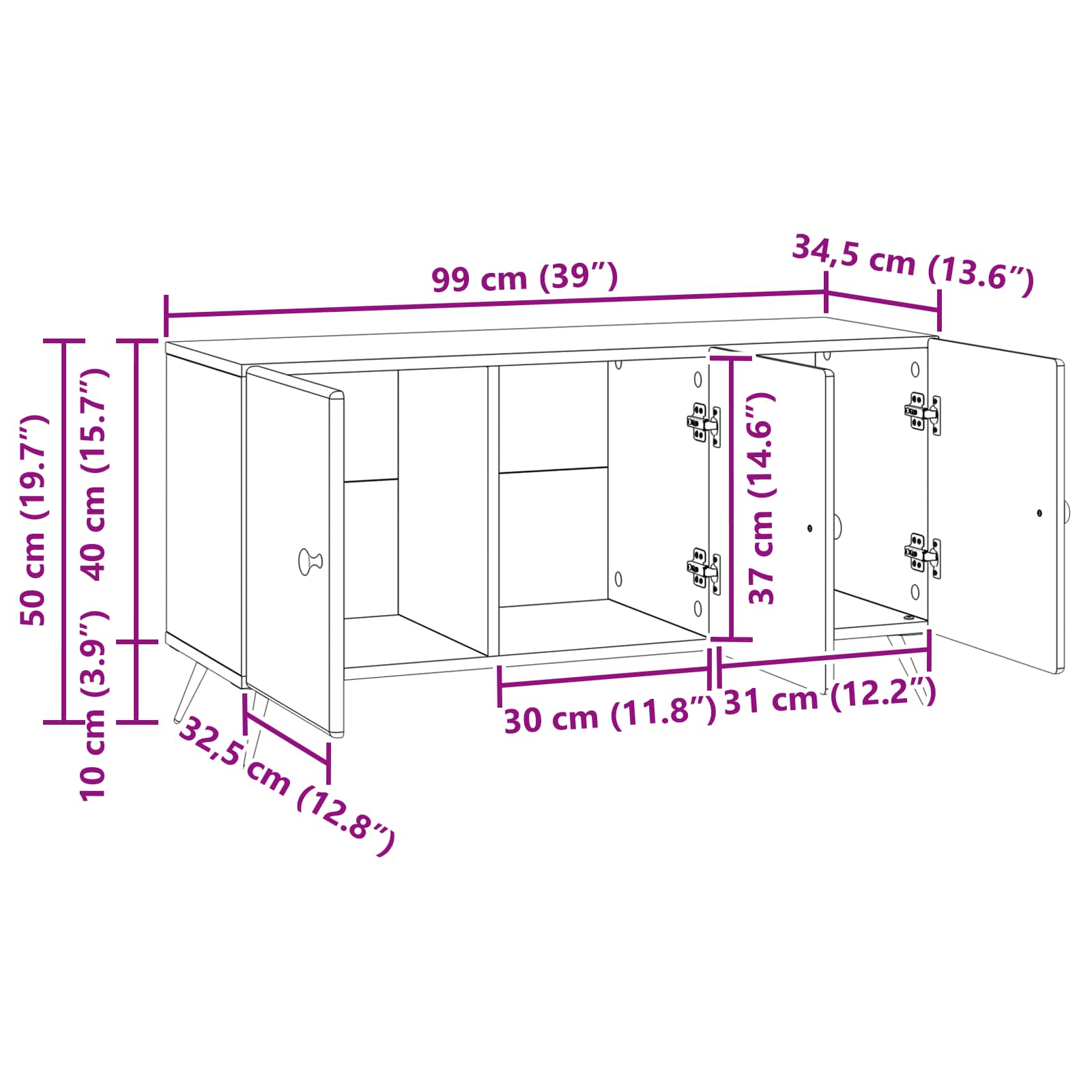 TV ormar Dimljeni hrast 99 x 34,5 x 50 cm Konstruirano drvo