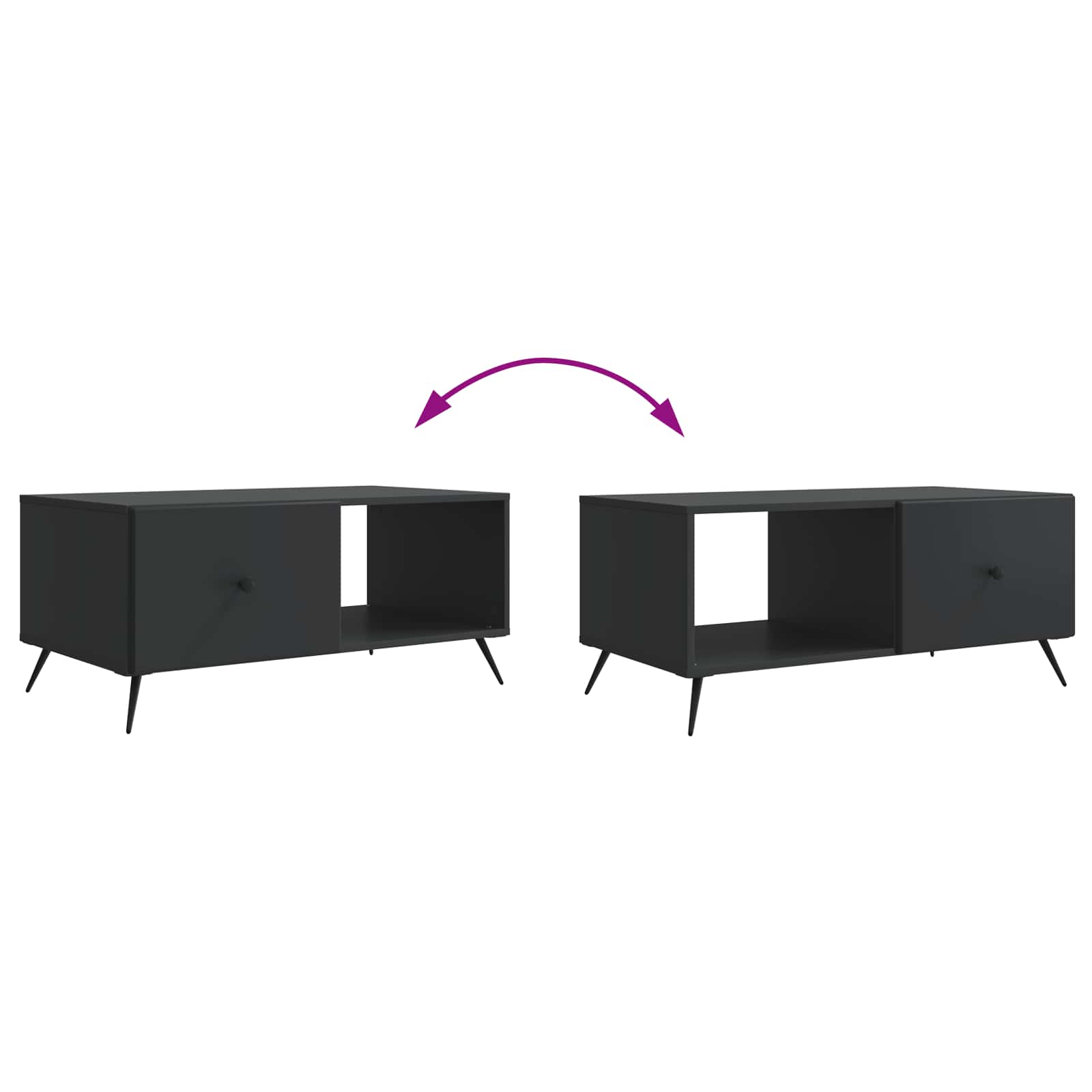 Kava Stol Crna 90 x 50 x 40 cm Konstruirano drvo