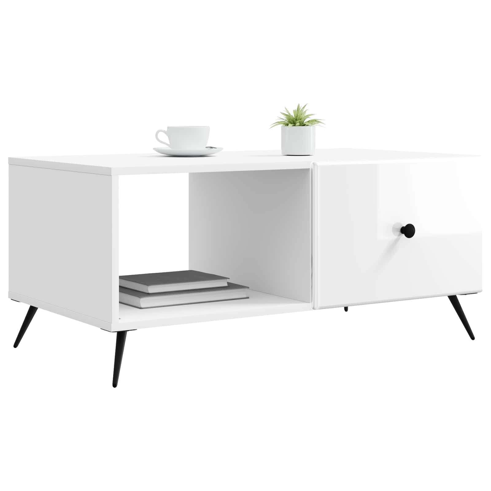 Kava Stol Bijela visokog sjaja 90 x 50 x 40 cm